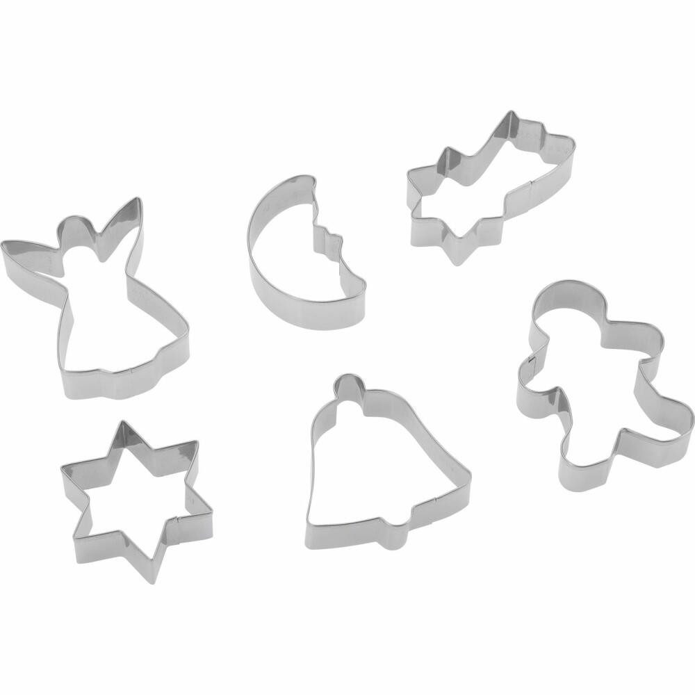 WESTMARK Ausstechform Set 6 tlg., Weihnachtsmotive, rostfreier Edelstahl, rostfrei, spülmaschinengeeignet