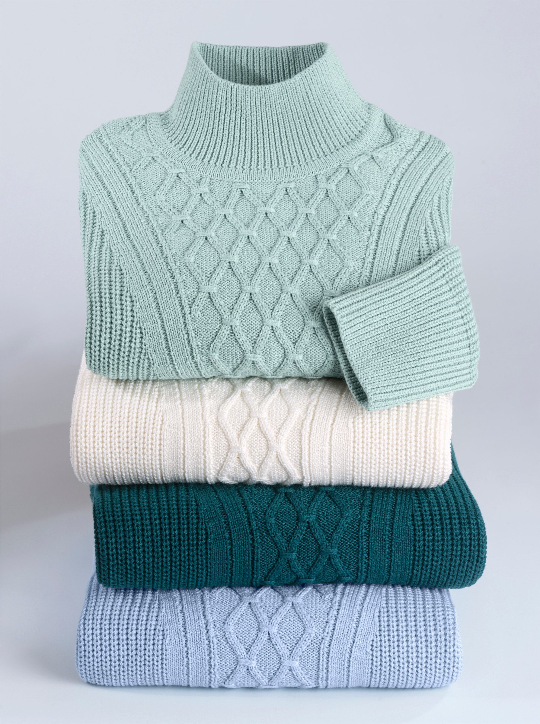 Witt Strickpullover Pullover Langarm Ripp, Zopfmuster
