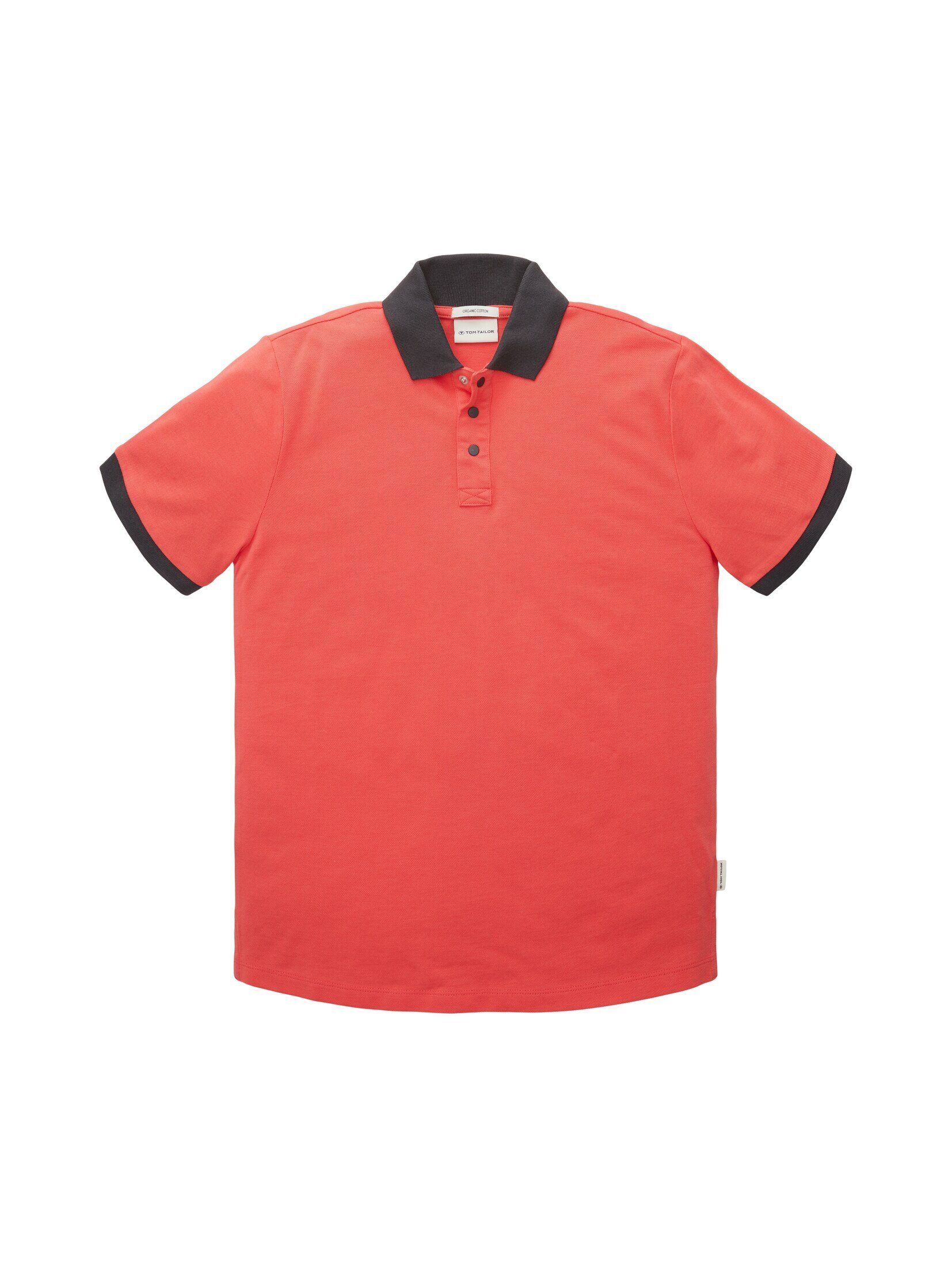 Plain Poloshirt TAILOR Colour mit Red Blocking Poloshirt TOM