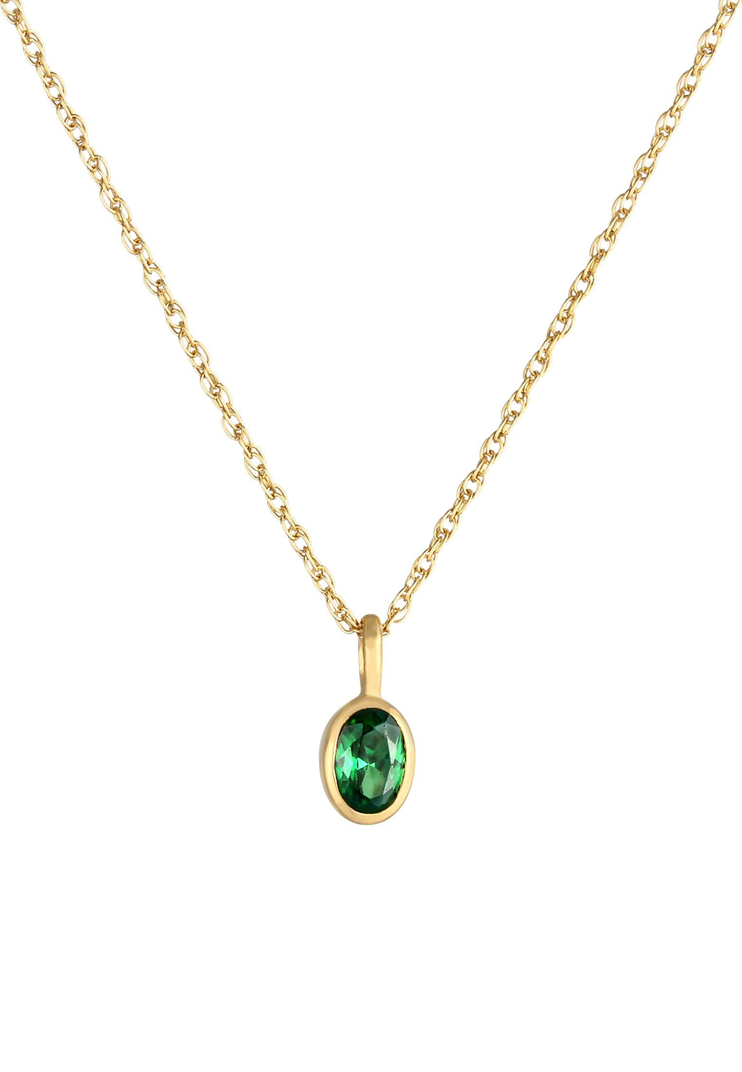Elli Kette mit Anhänger Zirkonia Grün günstig online kaufen
