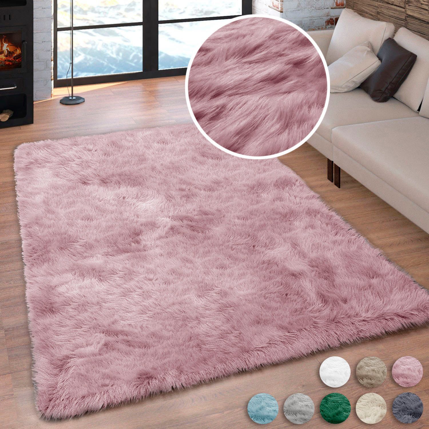 my home Hochflor-Teppich Valeria, Fellteppich, kuschelig, flauschig, rechte günstig online kaufen