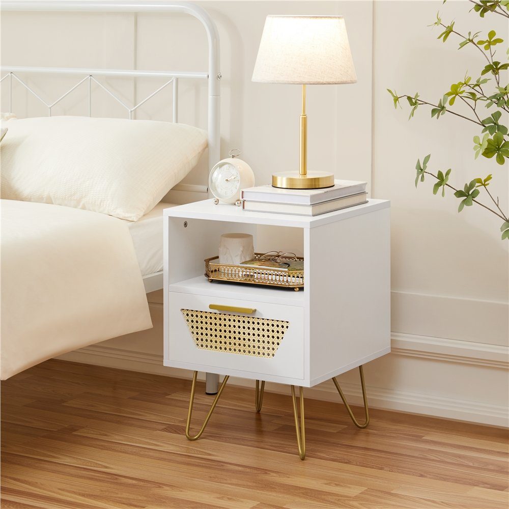Yaheetech Nachttisch 40x40x55 cm (1-St), Rattan günstig online kaufen