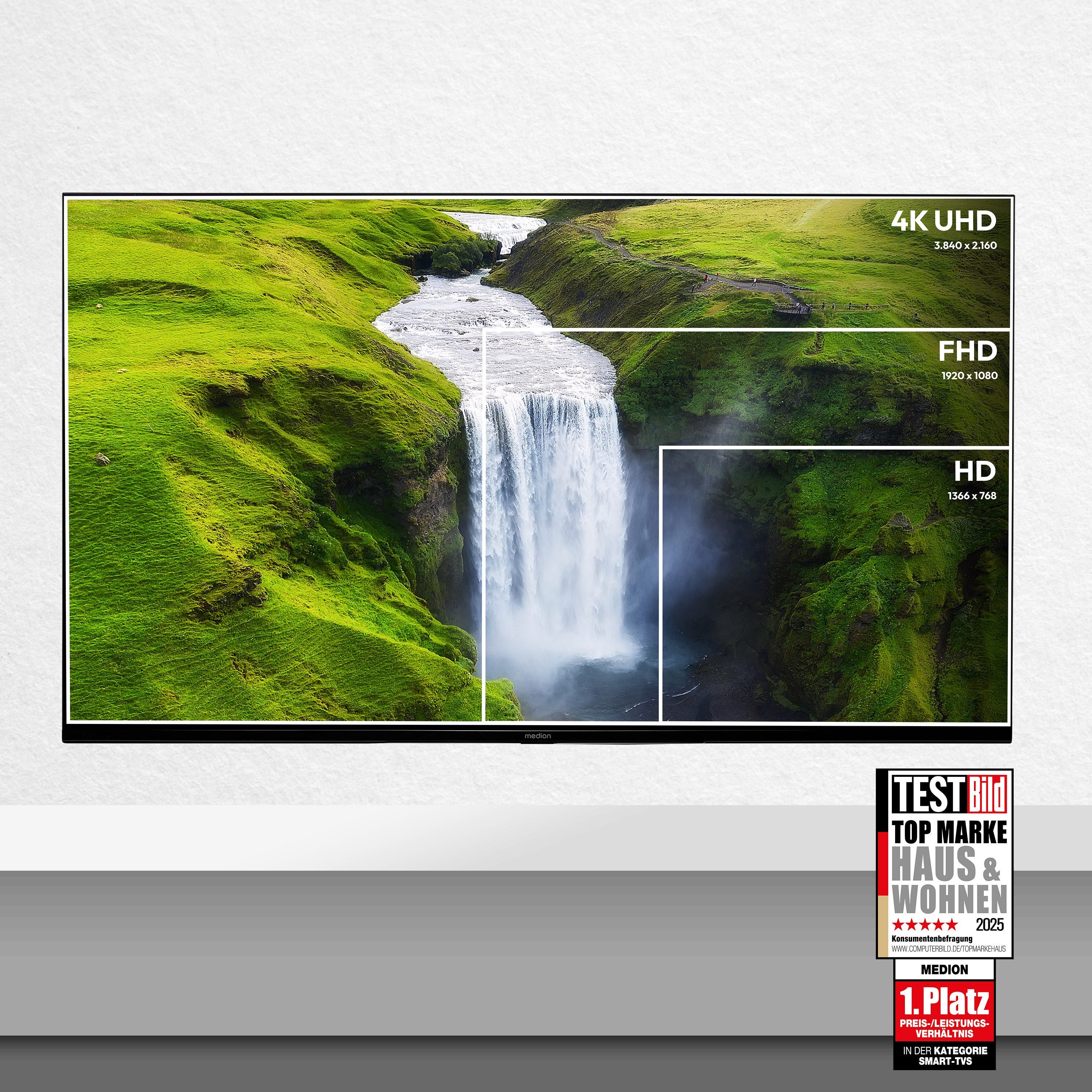 Medion® MD850300 LCD-LED Fernseher (125.7 cm/50 Zoll, 4K Ultra HD, VIDAA TV, Smart TV, Dolby Vision, Dolby Atmos, Netflix, HBO Max, Prime Video, Disney+, WOW)