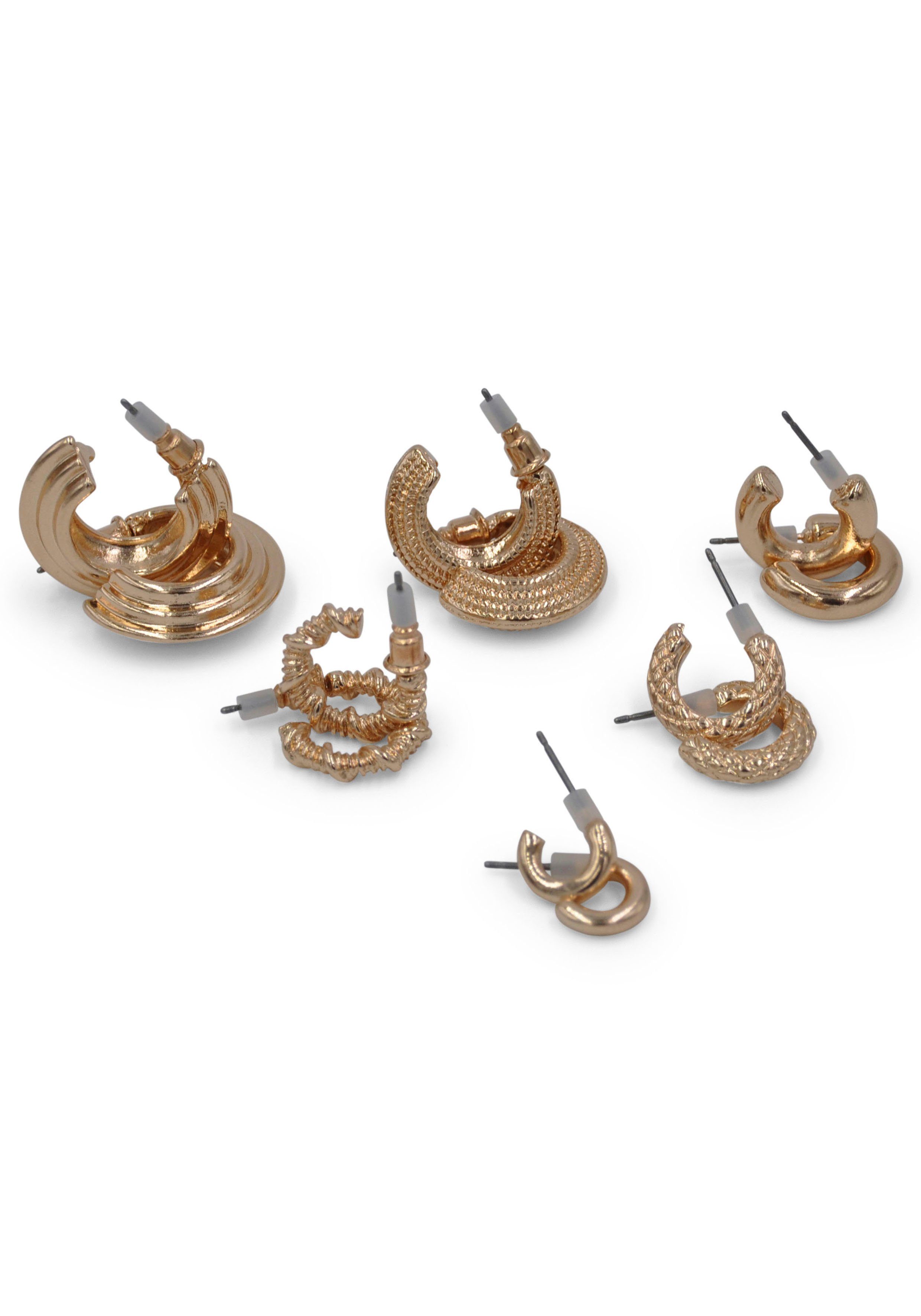 Firetti Ohrstecker-Set Halbcreolen Set goldfarben (Set, 12-tlg)