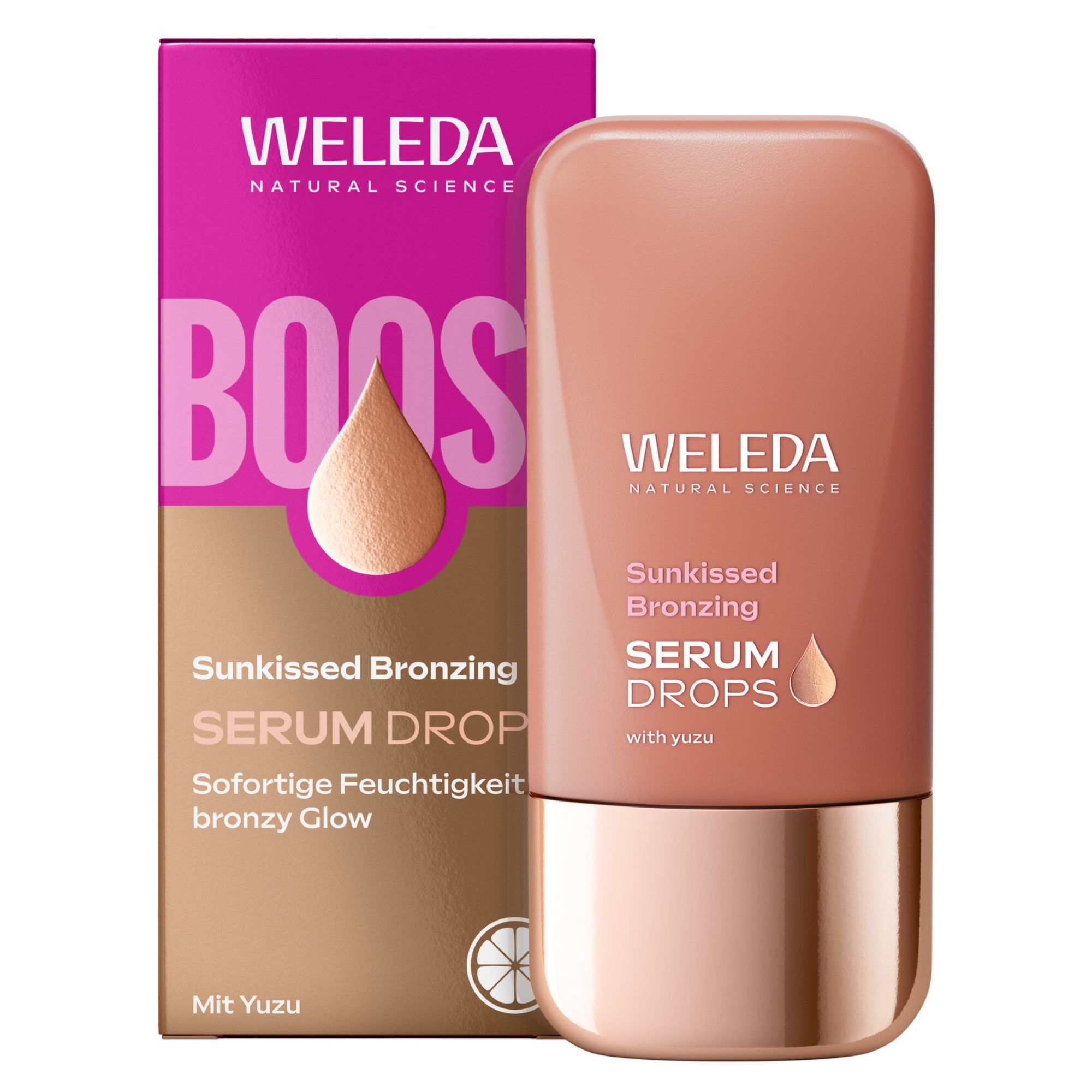 WELEDA Gesichtsserum SUNKISSED BRONZING SERUM DROPS, für einen sonnengeküssten Glow & Feuchtigkeit – ganz ohne Sonne