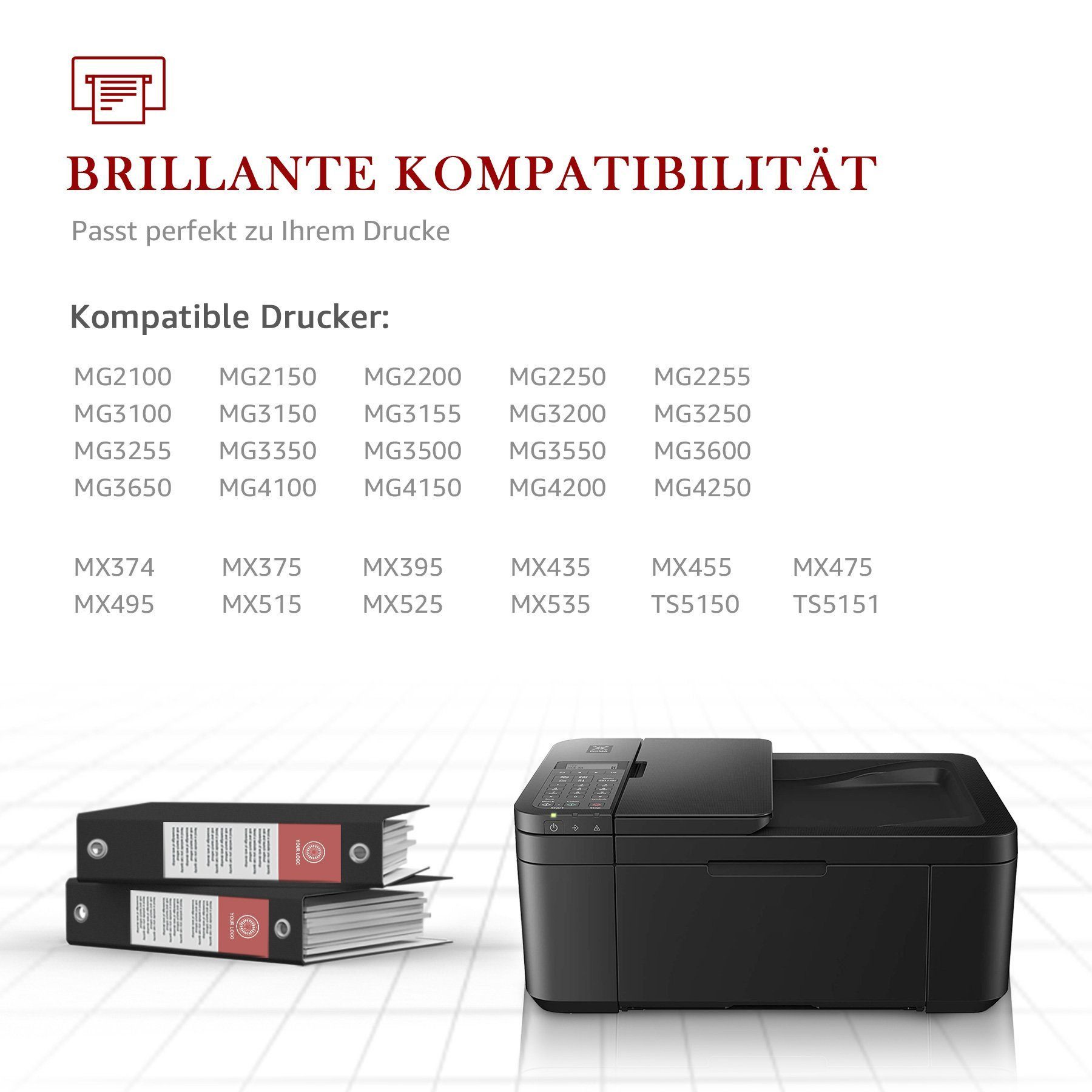 Toner Kingdom 2er pack Druckerpatrone für Canon PG-540XL CL-541XL TS5150 TS5151 Tintenpatrone (2-tlg., TS5150 TS5151)