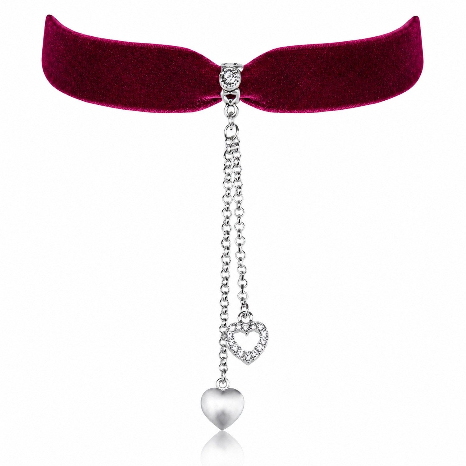 LUISIA® Collier Samt Kropfband mit Herz und Swarovski® Kristall (inkl. Schmuckbox)