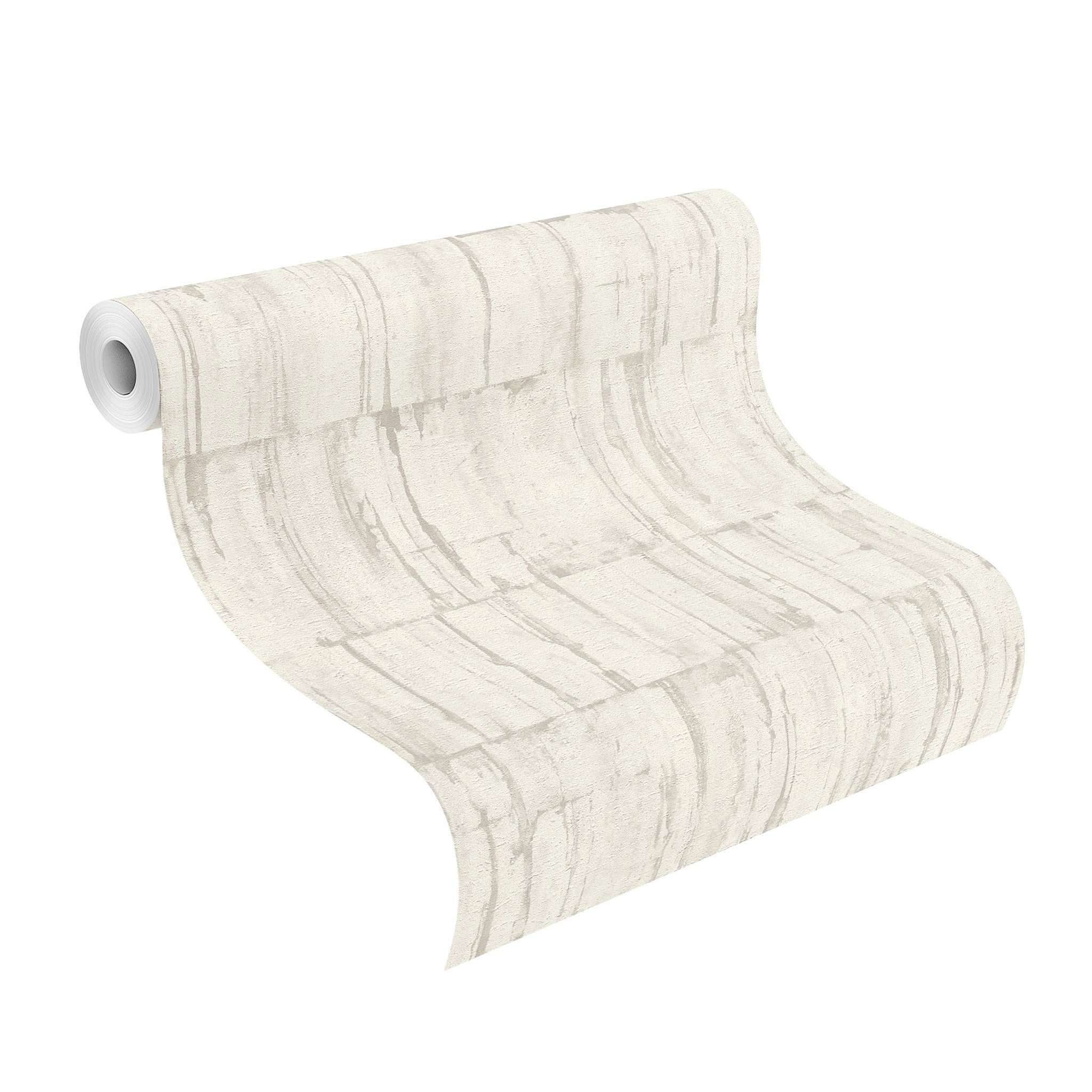 Rasch Vliestapete Rasch Vliestapete, Metalloptik Industrial Look, creme beige