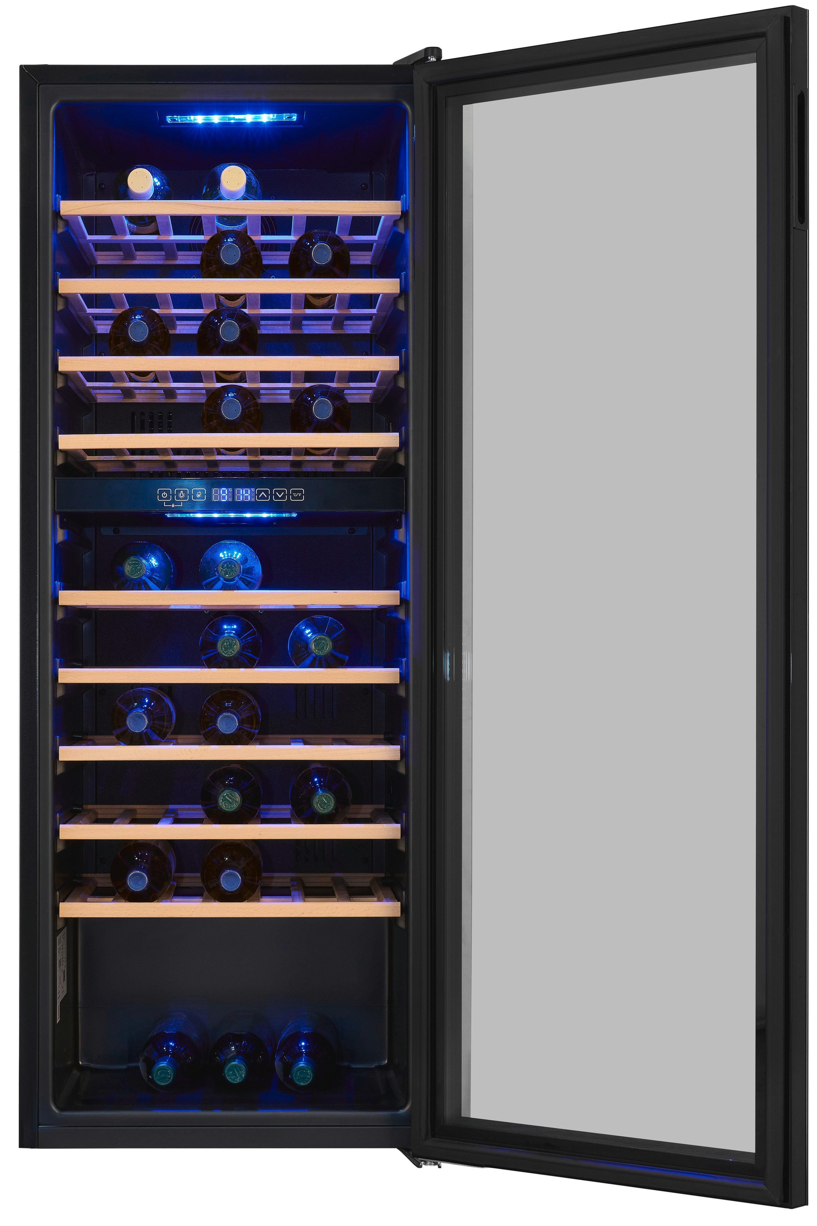 exquisit Weinkühlschrank WS2-78-GTE-160G, für 78 Standardflaschen á 0,75l,Für Weinliebhaber - stilvoll & perfekt temperiert für 78 Flaschen – Bild 5 von 5