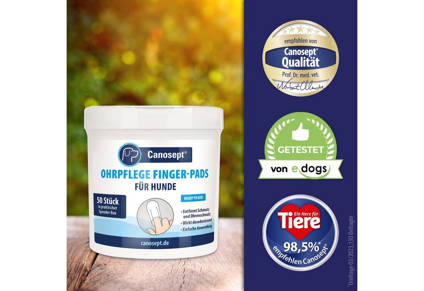 Thumbnail - Canosept Fellpflege Canosept Ohrpflege Finger-Pads für Hunde 50 Stück