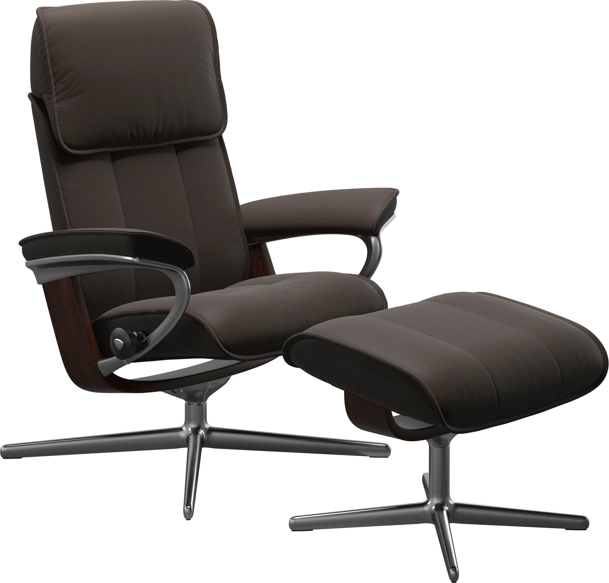 Stressless® Relaxsessel Admiral, mit Cross Base, Размер M & L, Holzakzent Braun