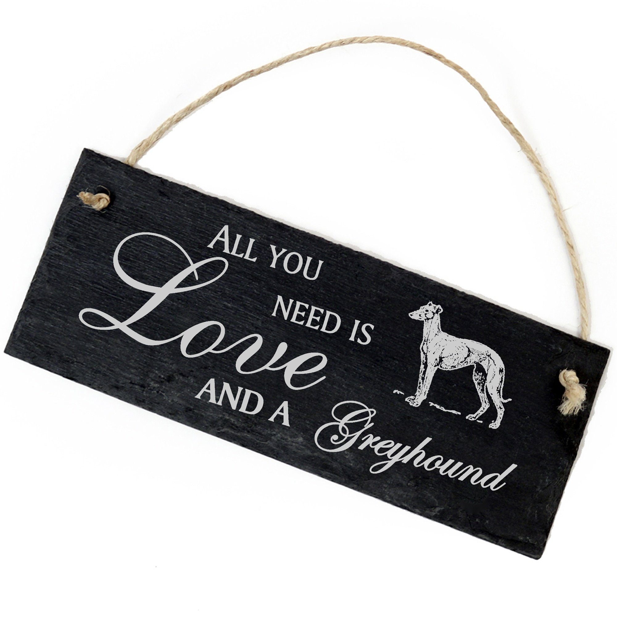 Dekolando Hängedekoration Greyhound 22x8cm All you need is Love and a Greyhound