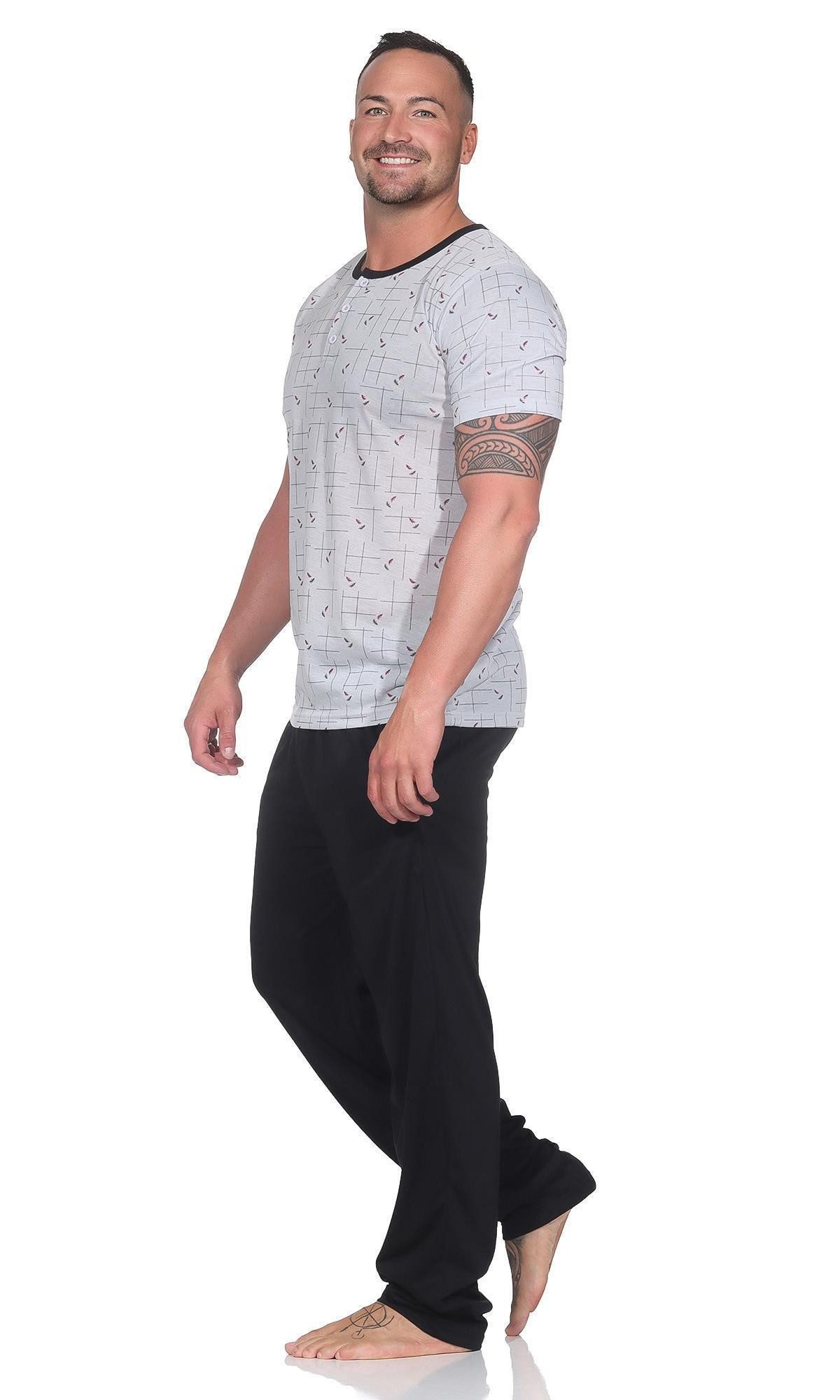 EloModa Pyjama Herren Pyjama Set kurzarm & lange Hose – Schlafanzug Baumwol günstig online kaufen