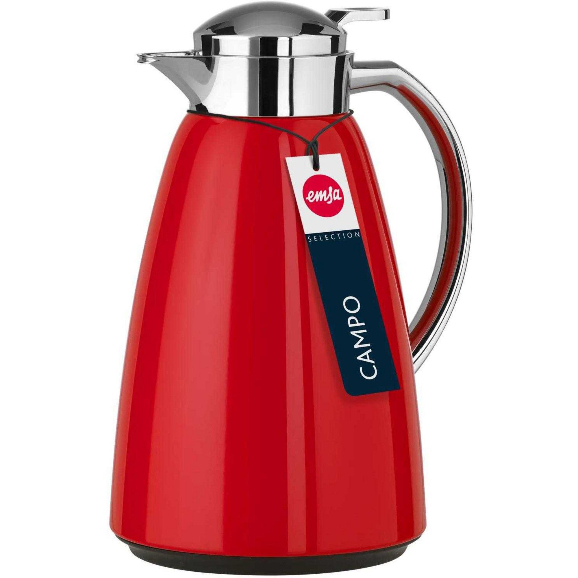 Emsa Thermoflasche Emsa CAMPO Isolierkanne, 1 Liter, (QUICK TIP