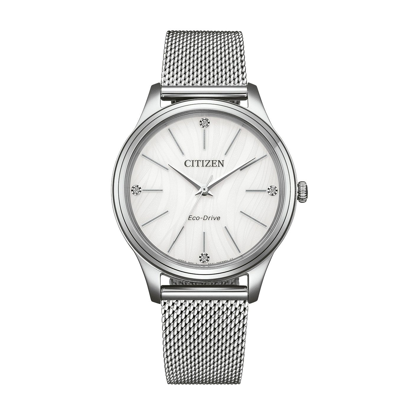 Citizen Solaruhr Elegance / Mesh EM1220-82A, Armbanduhr, Damenuhr, Edelstahlarmband, analog