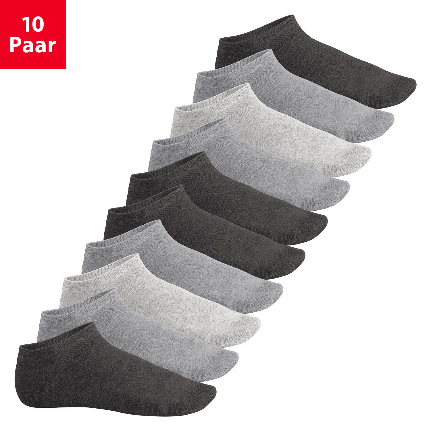 Footstar Sneakersocken EVERYDAY! 10 Paar / 20 Paar Damen & Herren Sneaker Socken (10-Paar) Perfekte Passform, angenehme Nähte, verstärke Ferse & Spitze