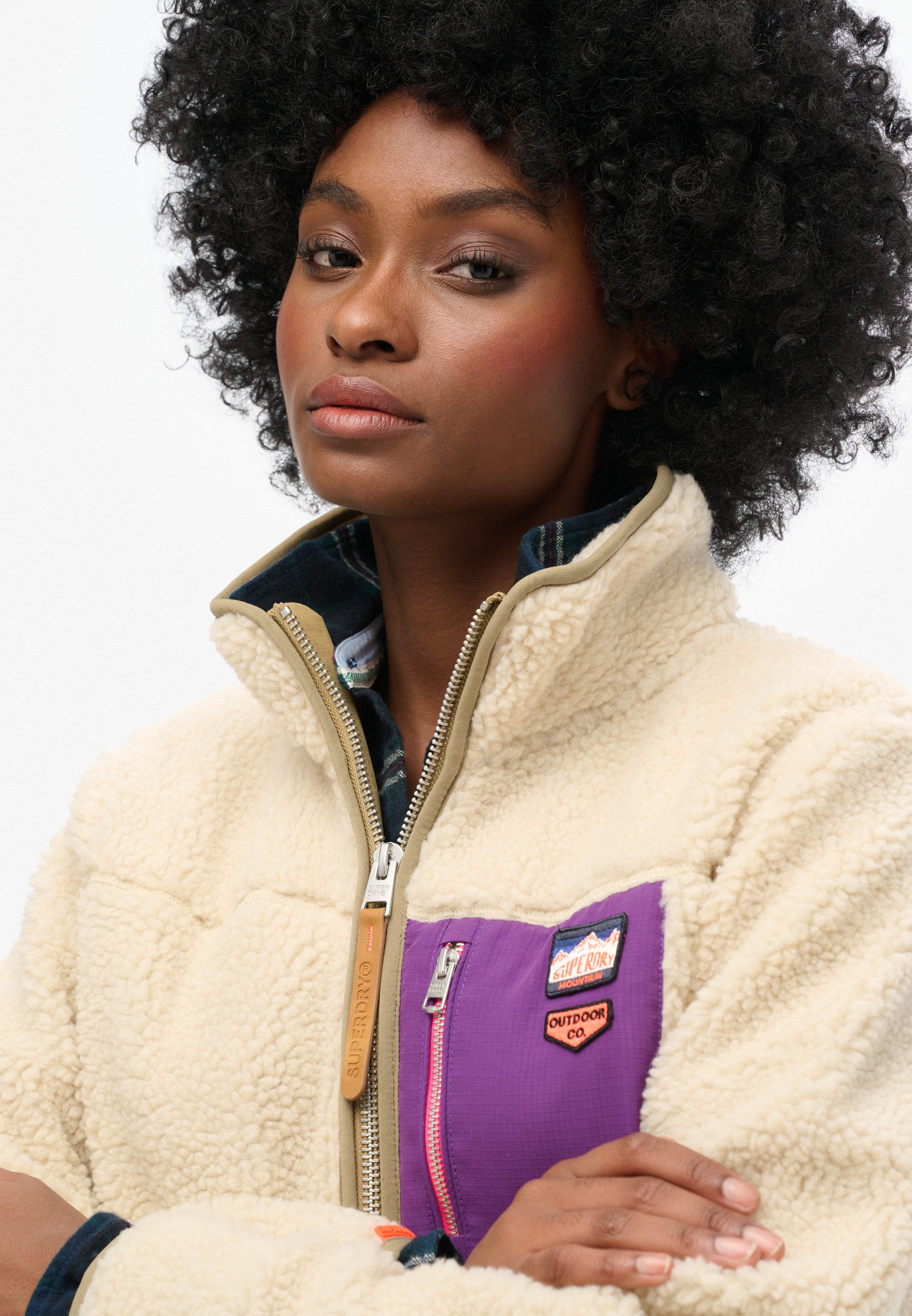 Superdry Fleecepullover VINTAGE RETRO HALF ZIP FLEECE