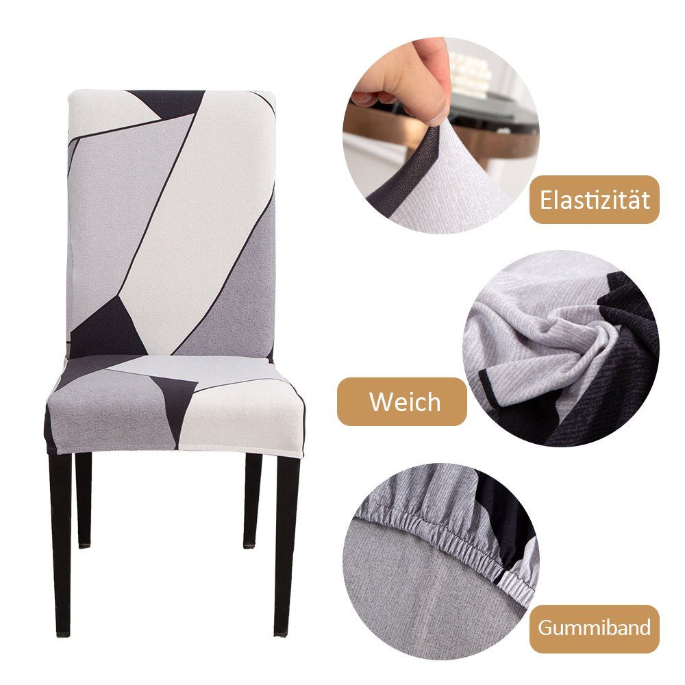 Vivi Idee Stuhlbezug Stuhlhussen 4/6er Set Spannbezug für Esszimmerstühle S günstig online kaufen