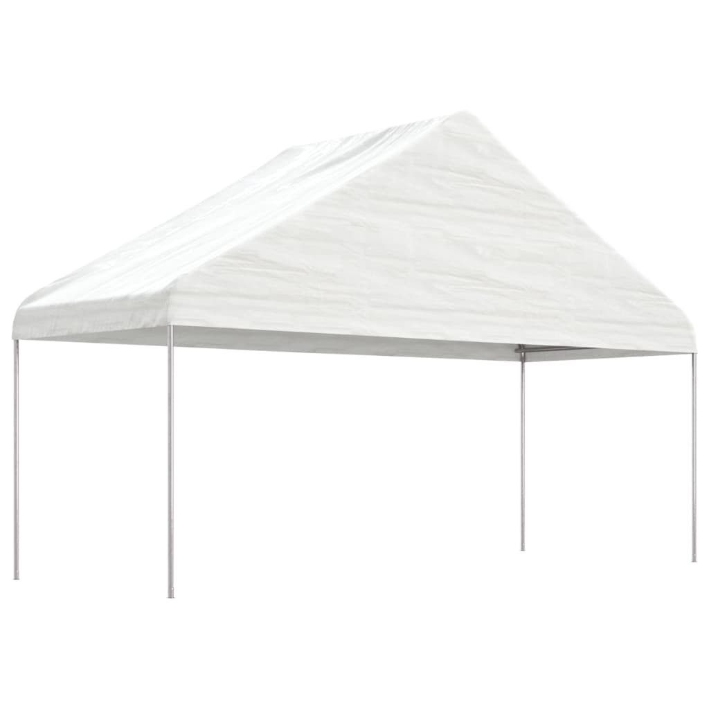 vidaXL Pavillon, Partyzelt mit Dach Weiß 15,61x5,88x3,75 m Polyethylen