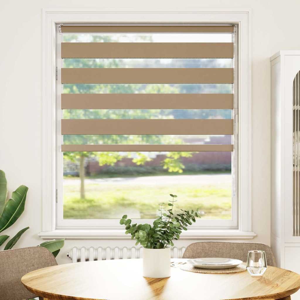 Rollo Doppelrollo Sandbraun 110x150 cm Stoffbreite 105,9 cm Polyester, vidaXL