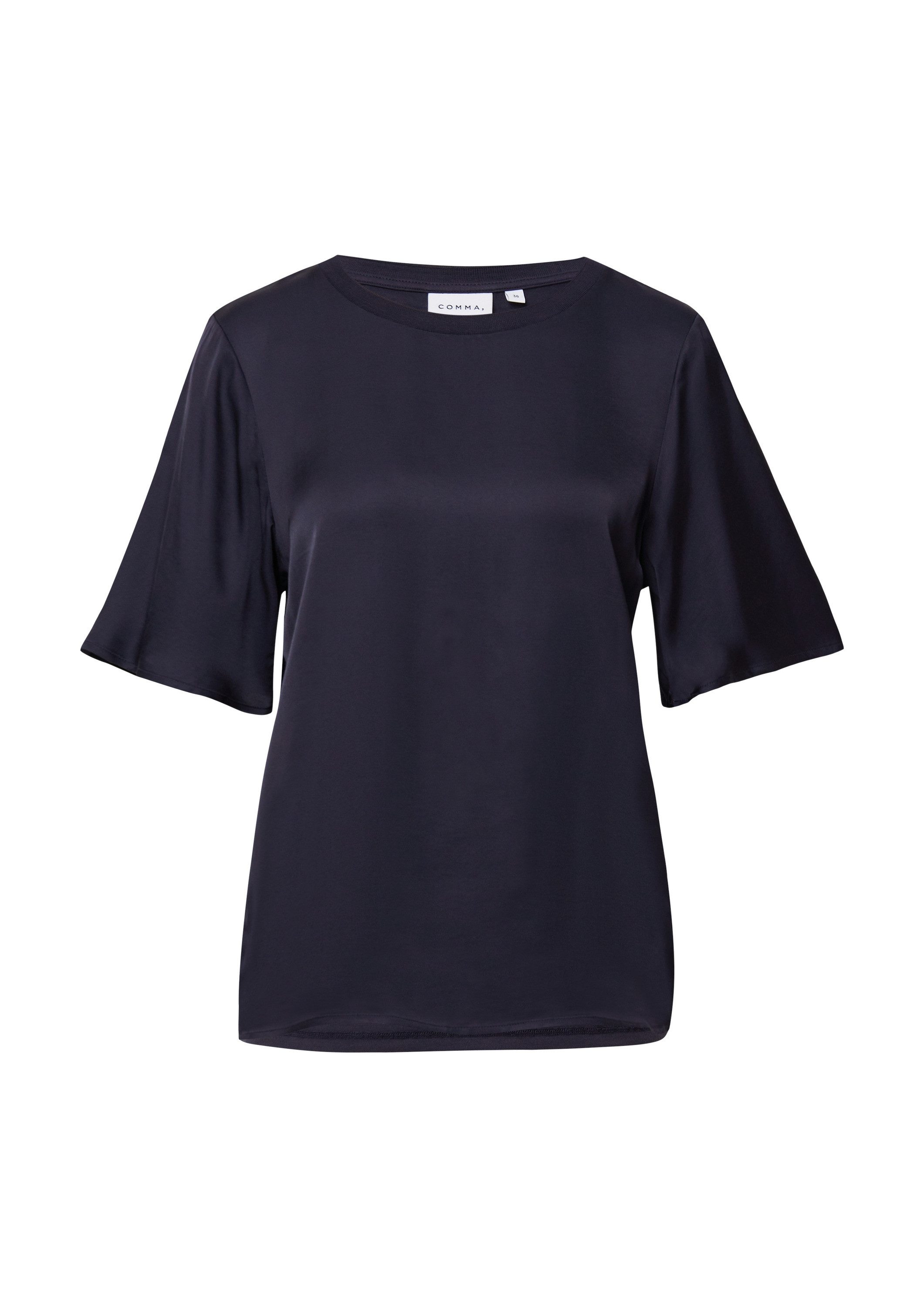 comma Kurzarmshirt T-Shirt Blusenshirt im Fabricmix günstig online kaufen