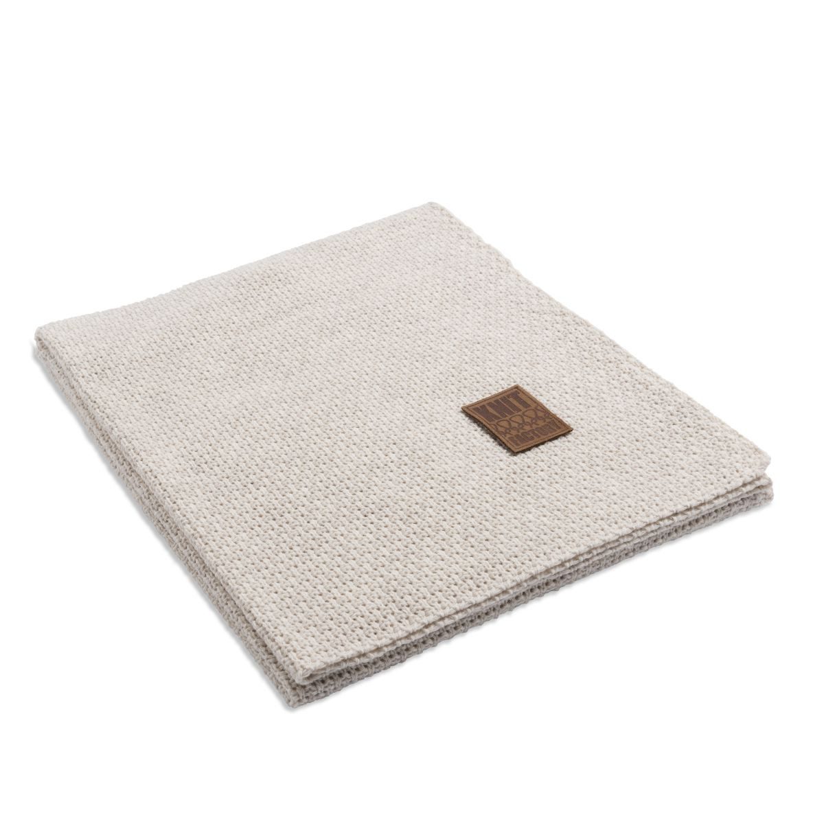 Wolldecke Jesse Plaids 160x130 cm Glatt Beige, Knit Factory, Tagesdecke Kuscheldecke Decke Wohndecke