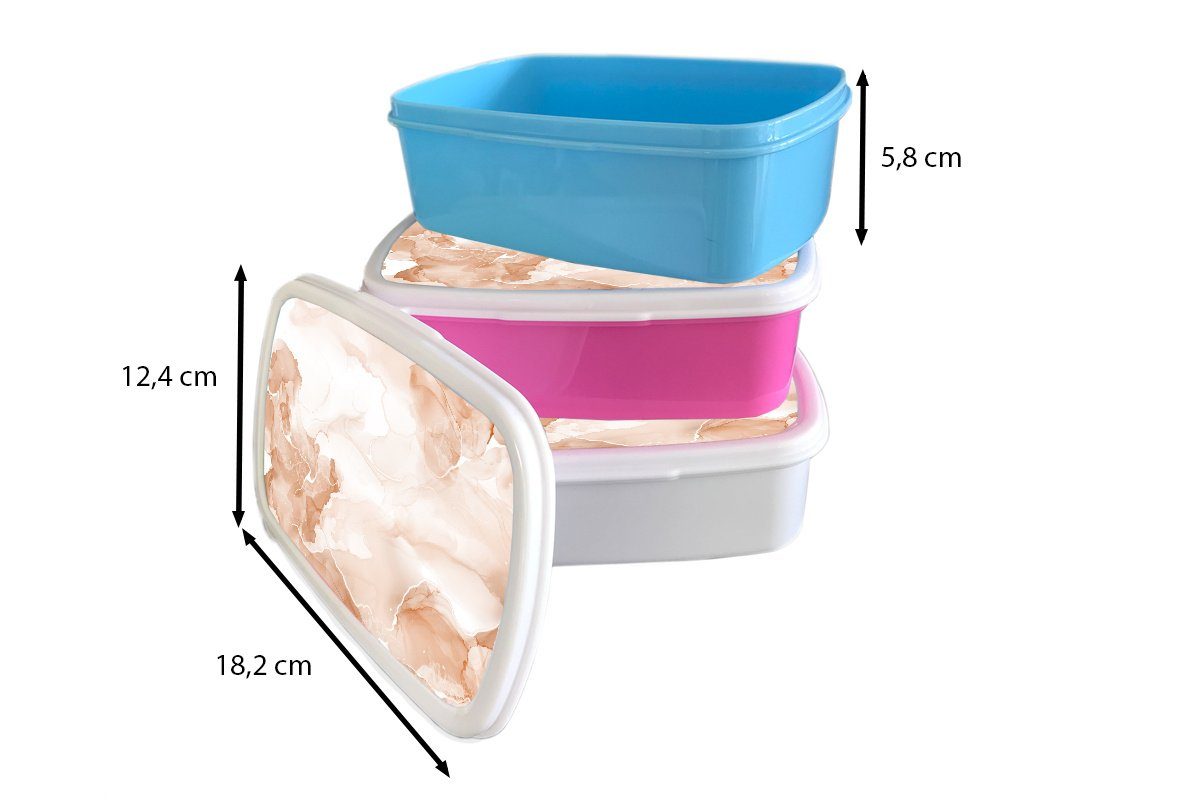 - Kunststoff, für Brotbox und Rot MuchoWow Marmor Jungs - Weiß, Erwachsene, für (2-tlg), und Kinder Mädchen Brotdose, Lunchbox