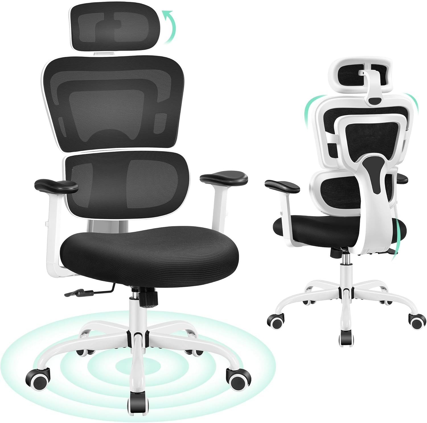 DoChair Bürostuhl ergonomischer Schreibtischstuhl 3D Kopfstütze günstig online kaufen