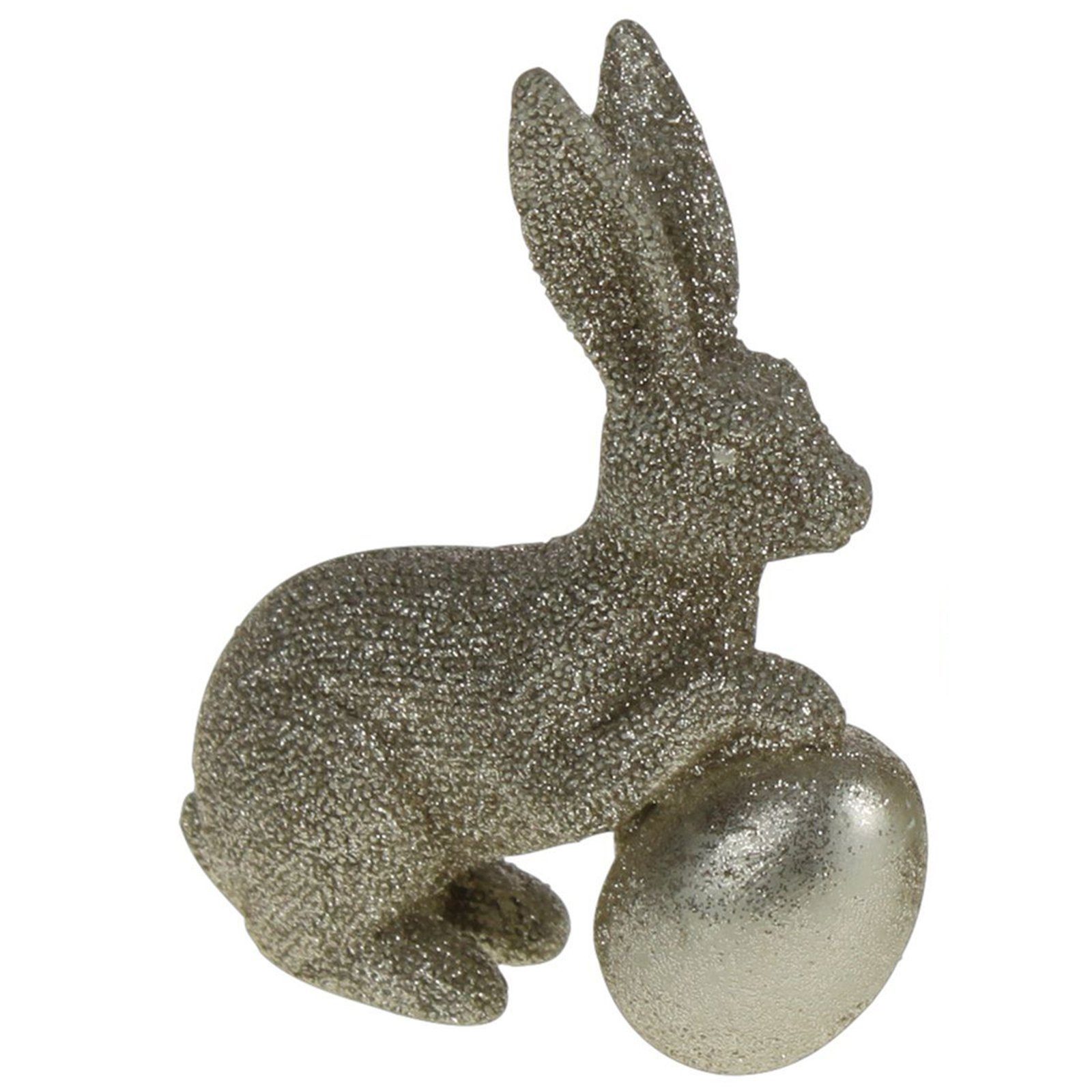 Werner Voß Osterhase Hase, champagner Glimmer Polyresin, H. 10,5/11 cm, 2 Sorten - assortierter Mix - 1 Stück
