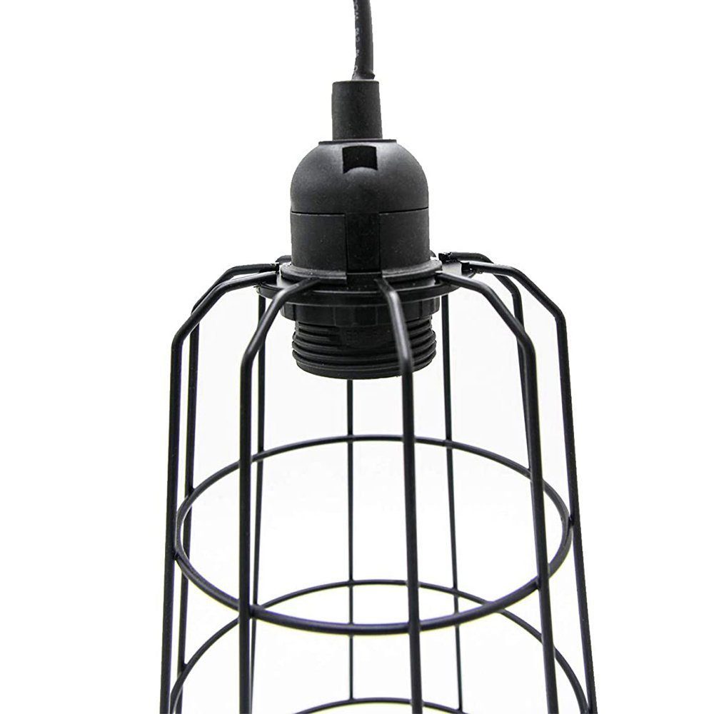 Hängeleuchte Leuchtmittel, Schwarz Sockel Metall Deckenleuchter aus Retro, Melko 15x15x20 Skandi E14 ohne Hängelampe Hängeleuchte Deckenlampe in cm