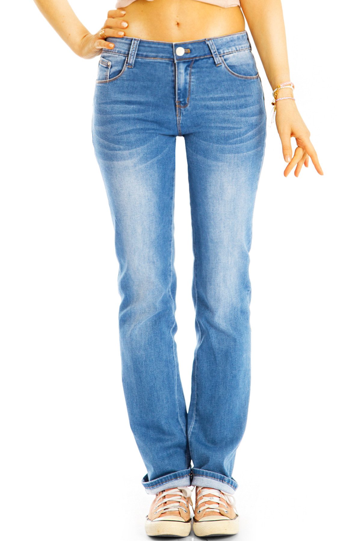 be styled Low-rise-Jeans Hüftjeans stretchige Low Waist Hose bequem Relaxed Fit - Damen - j8k-1 mit Stretch-Anteil