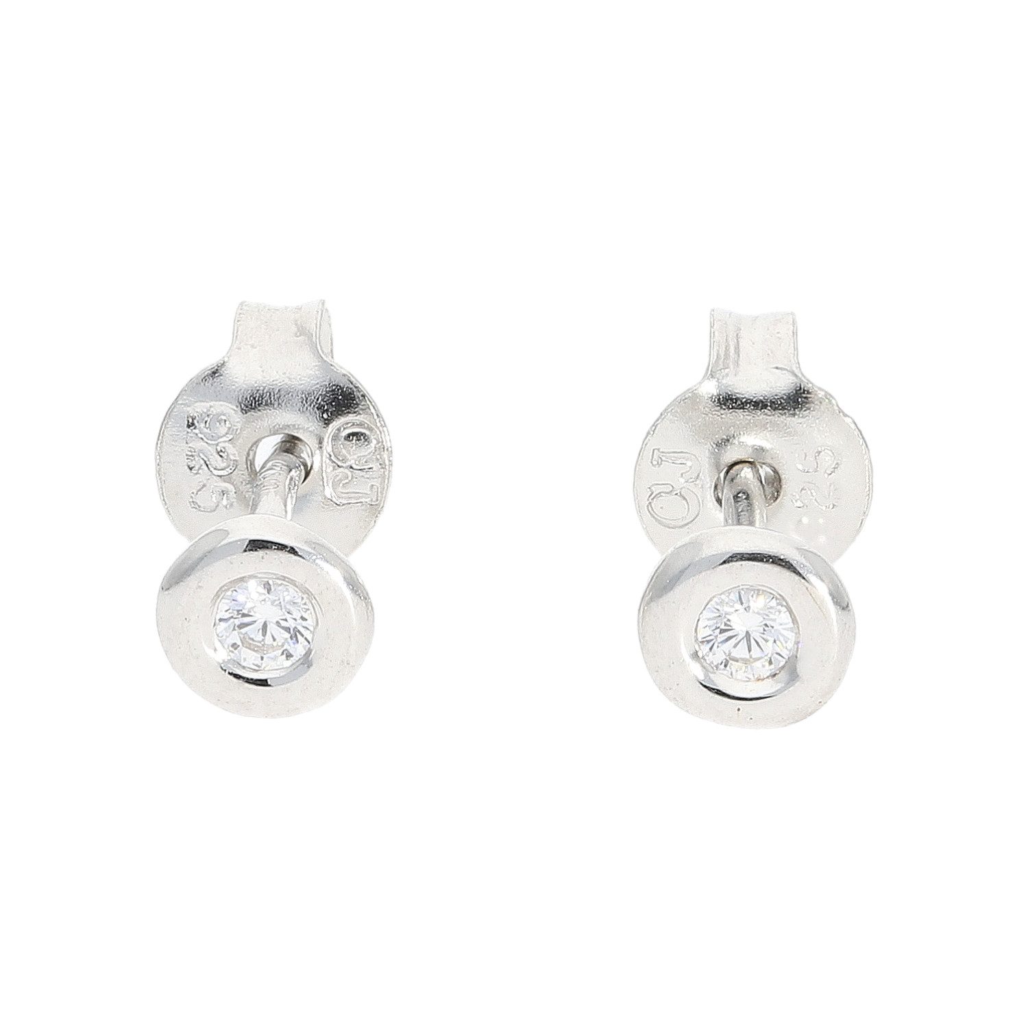 JuwelmaLux Paar Ohrstecker Ohrstecker Silber 925 Rhodiniert Zirkonia Rund JL10-06-3781 JuwelmaLux (kein Set, 2-tlg., inkl. edelm Schmucketui)