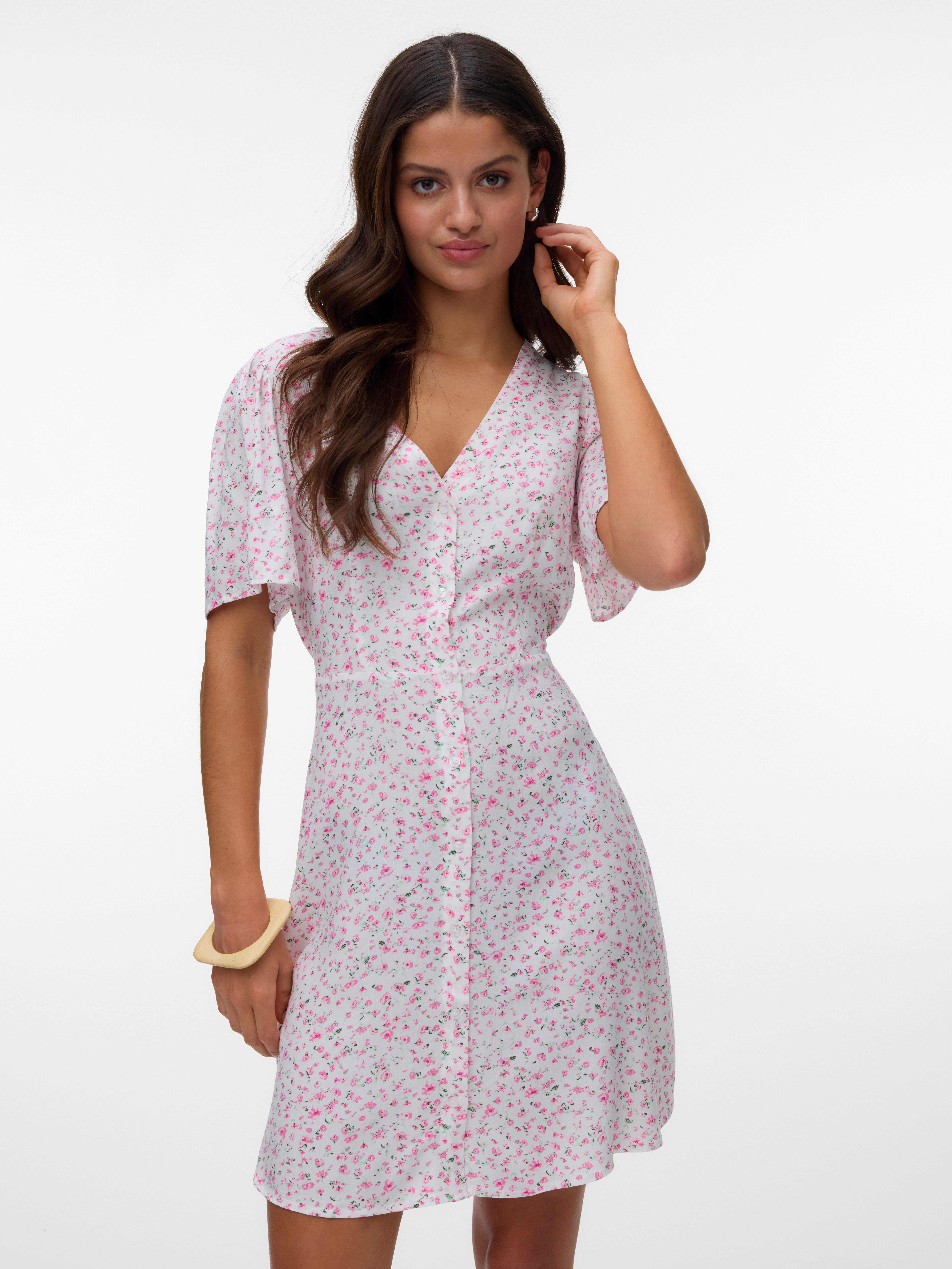 Vero Moda Minikleid VMALBA SS SHORT DRESS WVN NOOS Viskose, slim fit