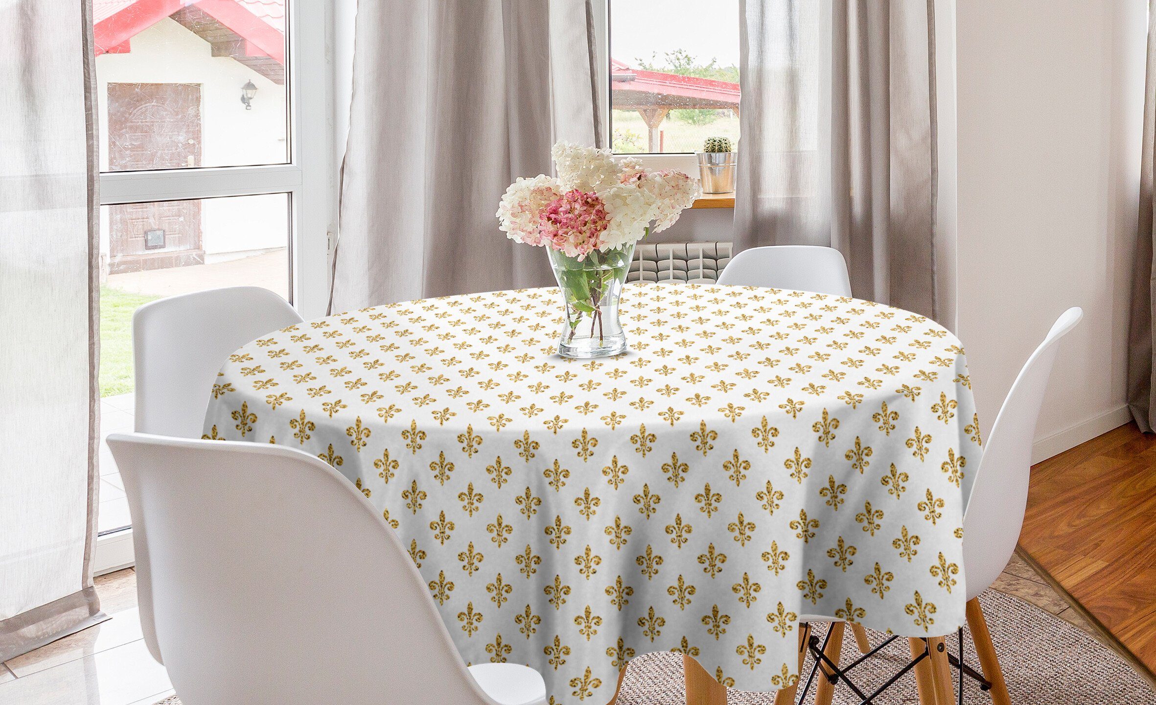 De Esszimmer Fleur Dekoration, Abakuhaus Floral Französisch Klassisch Kreis Tischdecke Küche Abdeckung Lis Tischdecke für