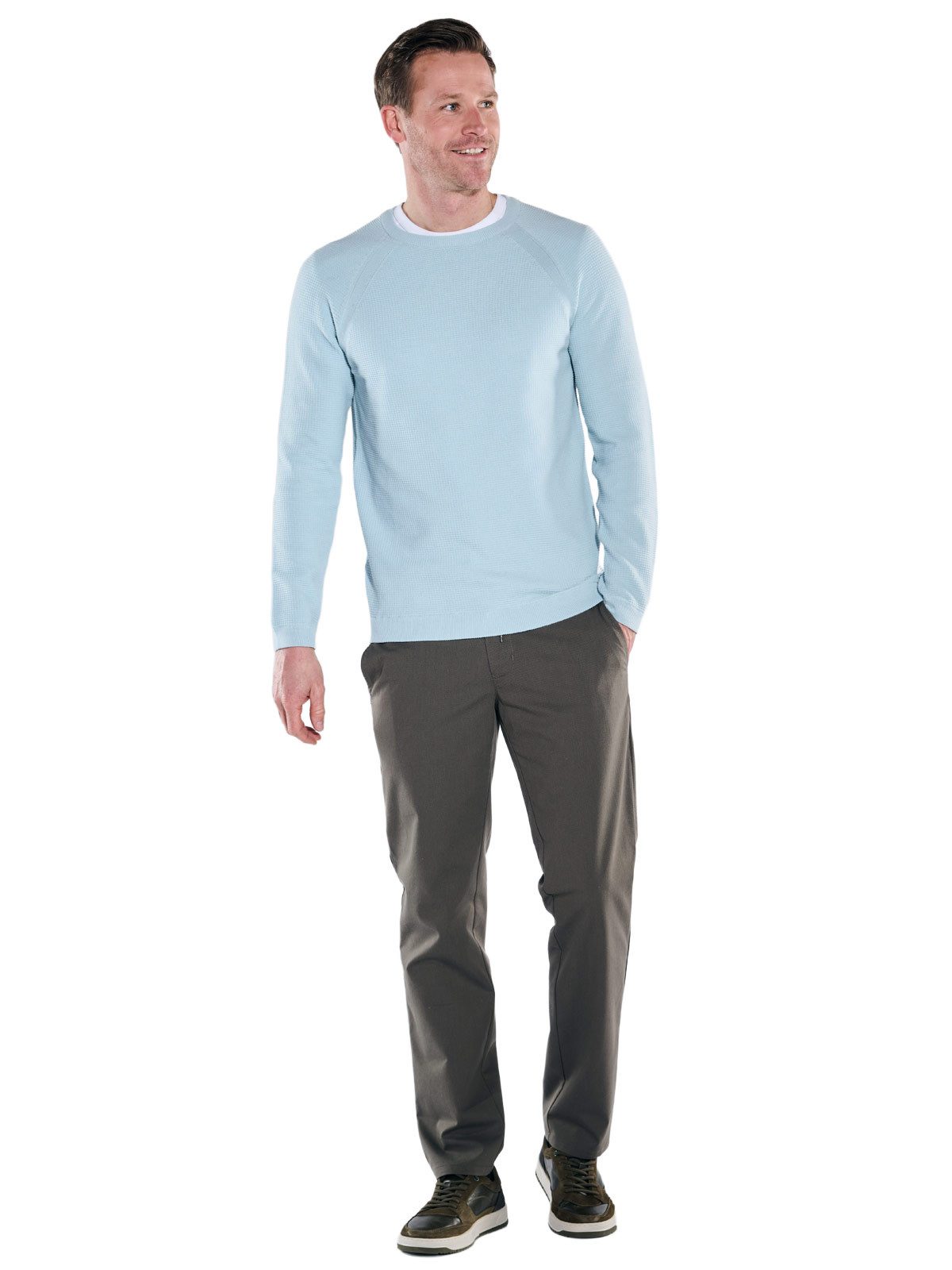 Engbers Rundhalspullover Herren Pullover Rundhals, Hellblau