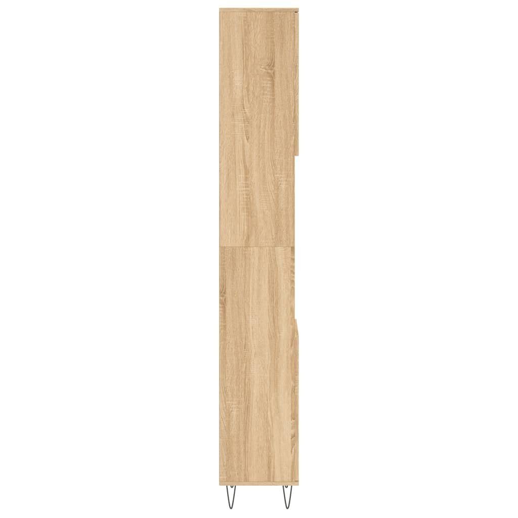 Sonoma-Eiche Holzwerkstoff vidaXL 30x30x190 cm Badschrank Eiche Sonoma (1-St) Badezimmerspiegelschrank