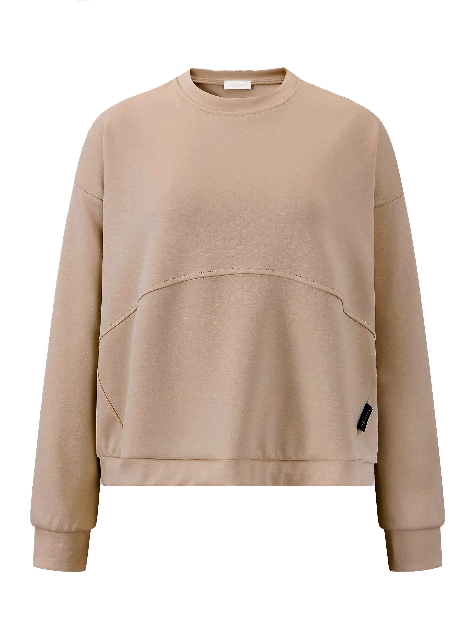 SASSYCLASSY Strickpullover Oversize Sweatshirt Damen Lässiger Sweater ohne Kapuze Beige Schwarz Braun