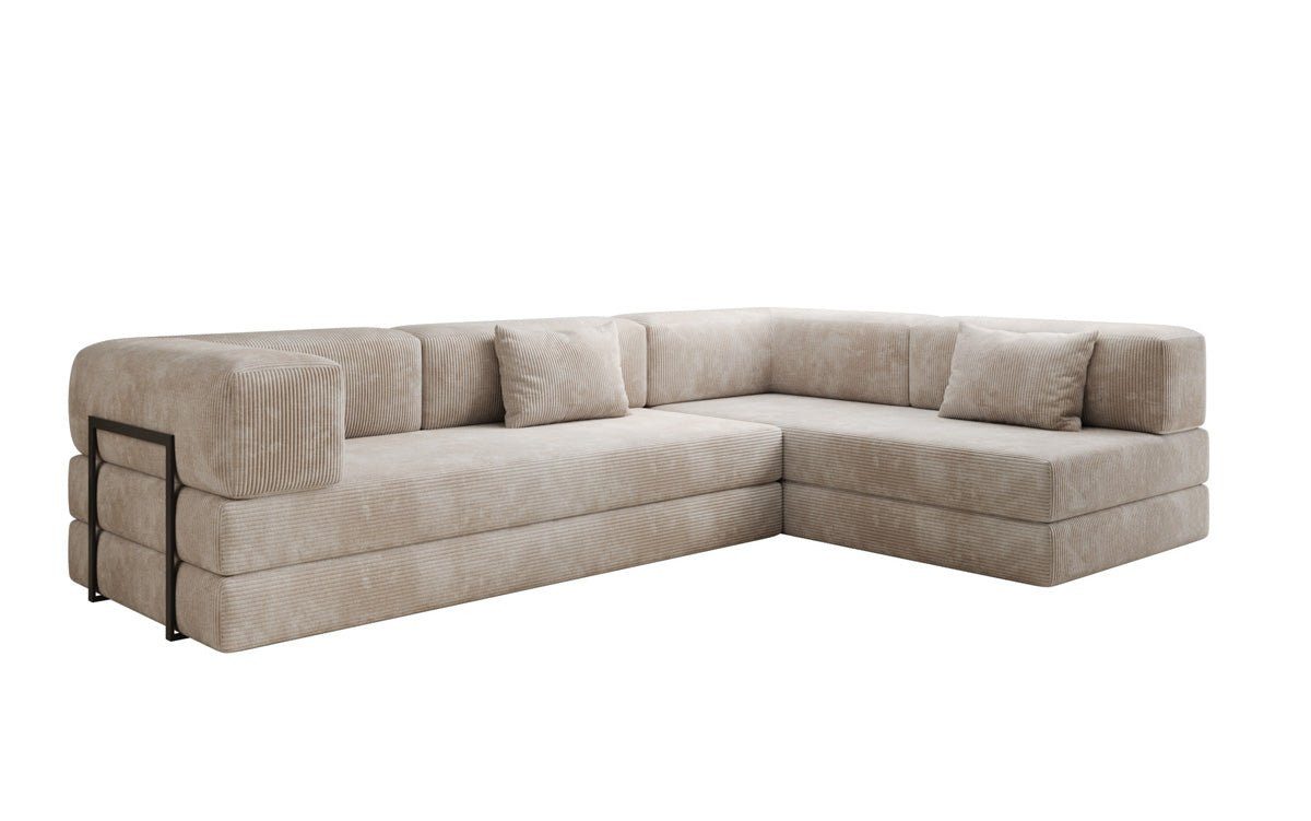 Luxusbetten24 Sofa Designer Sofa Lazy L, mit Aufklappfunktion und Cordbezug günstig online kaufen