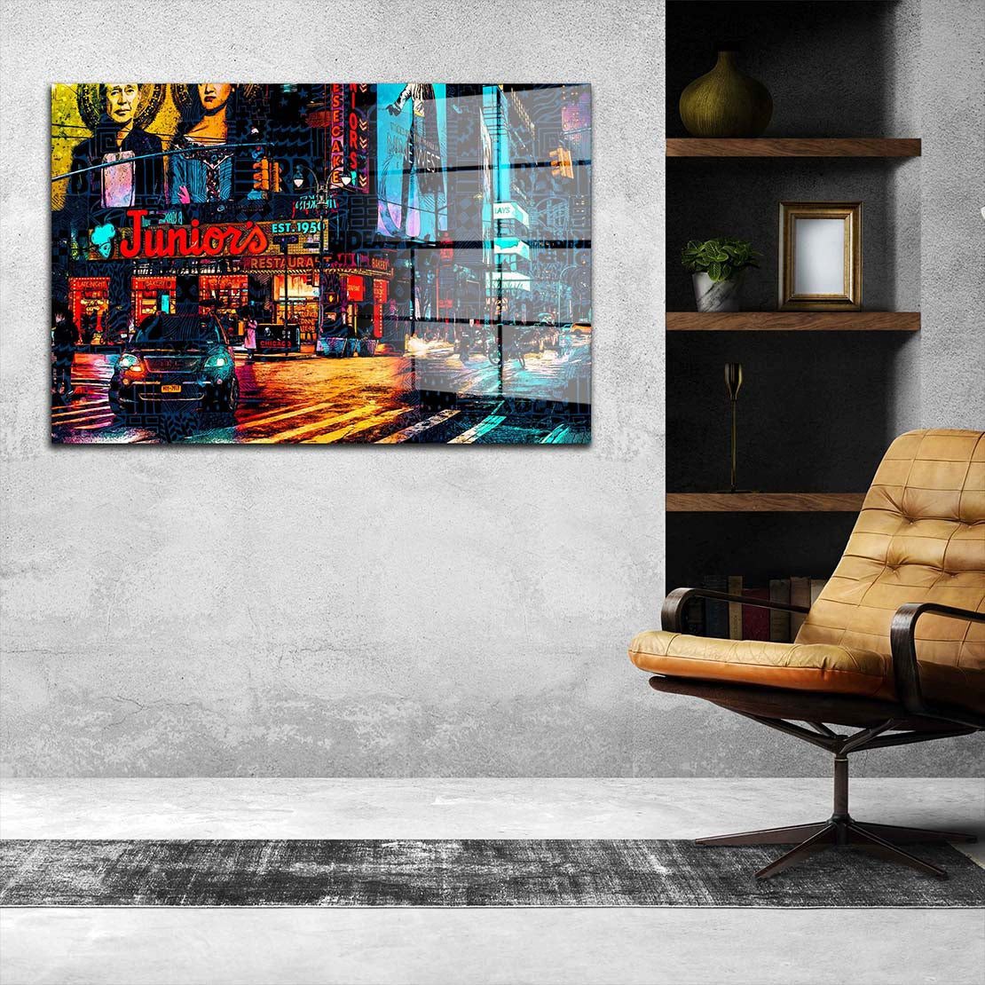 Artedinoi Acrylglasbild USA New York Nights Acrylglas Wandbild Bild Wanddeko Wohnzimmer XL