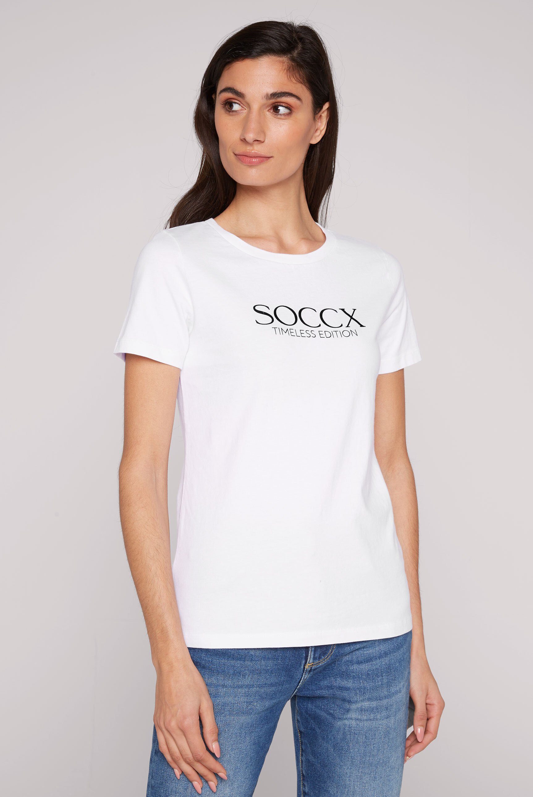 SOCCX Baumwolle Rundhalsshirt aus