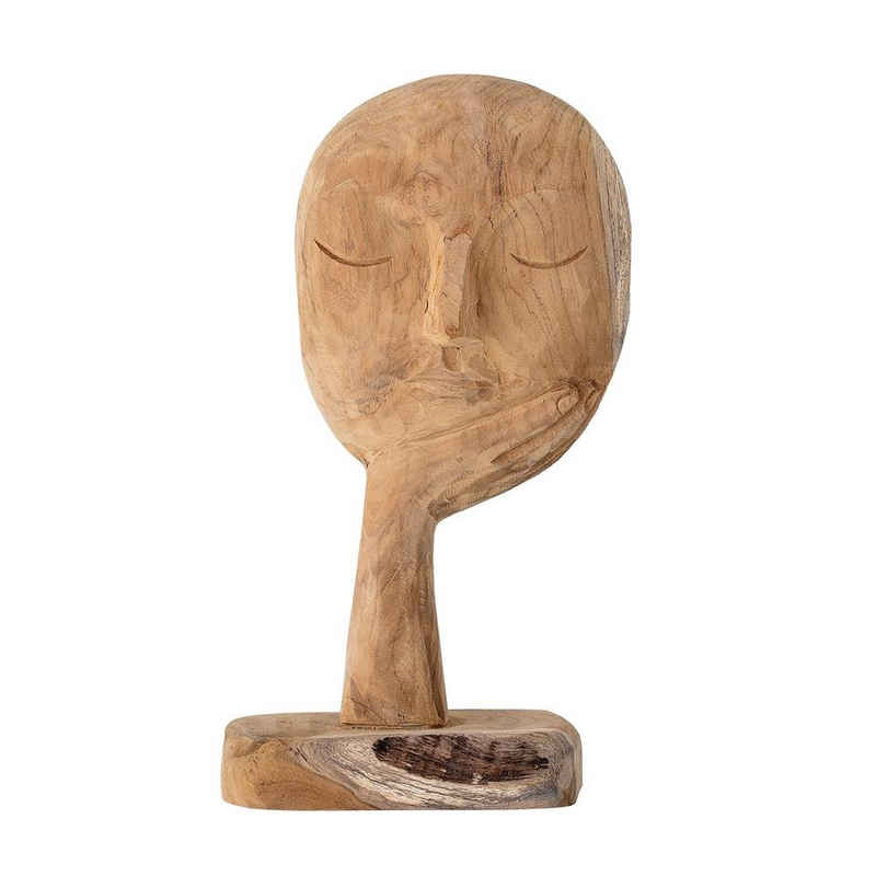 Bloomingville Dekofigur Cacia Zierstück dekorativer Kopf, 35 cm Höhe, aus recyceltem Holz, Dekokopf, Dekoration, dänisches Design
