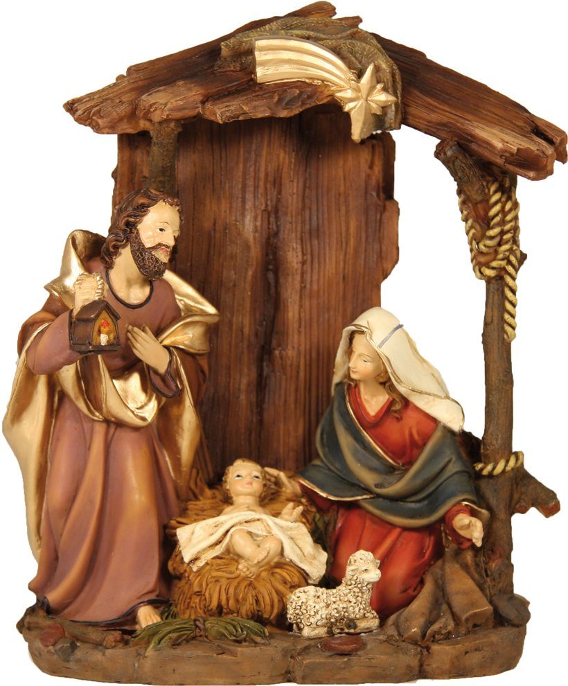 FADEDA Krippenfigur FADEDA Krippenblock, Hlg. Familie im Stall, Höhe in cm: 22 (1 St)