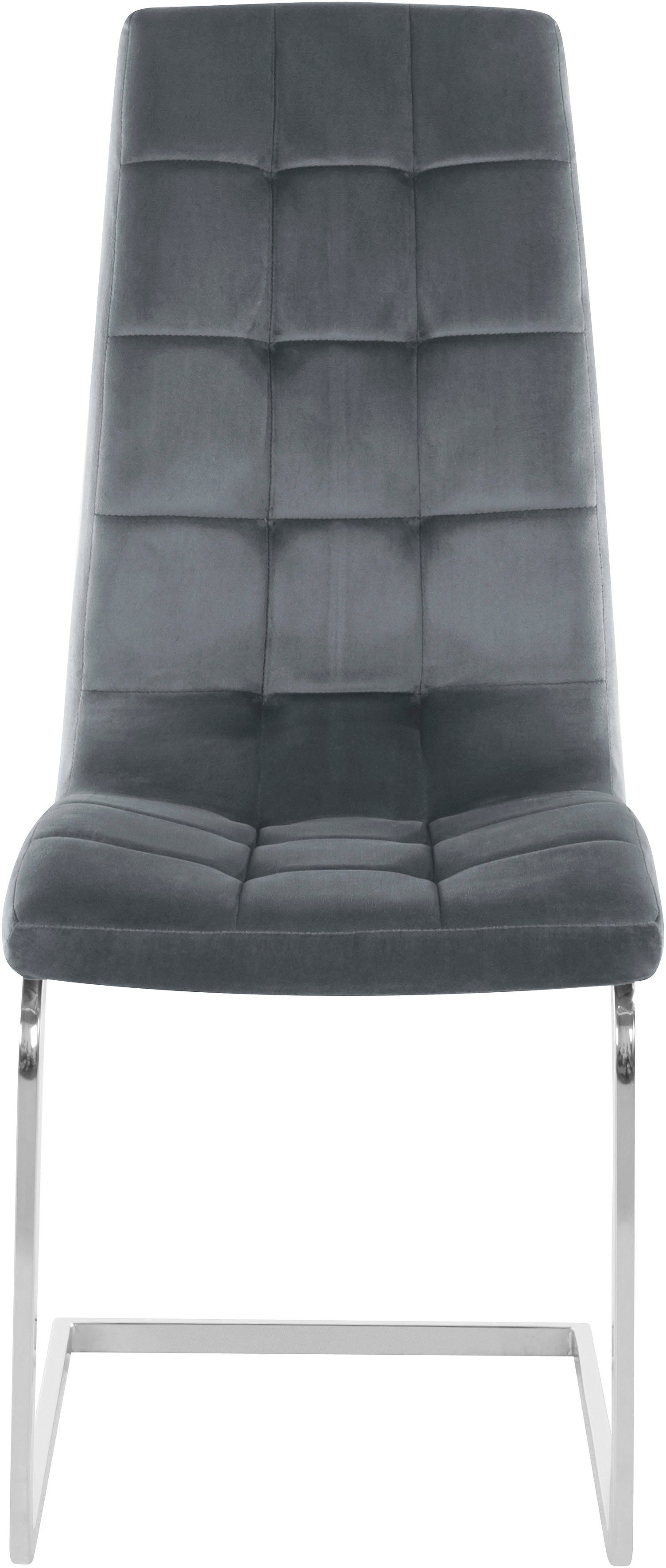 OTTO home Freischwinger Lola (Set, 4 St), 2 oder 4 Stück, Bezug in Kunstleder oder Samtsoff, chrom Metallgestell