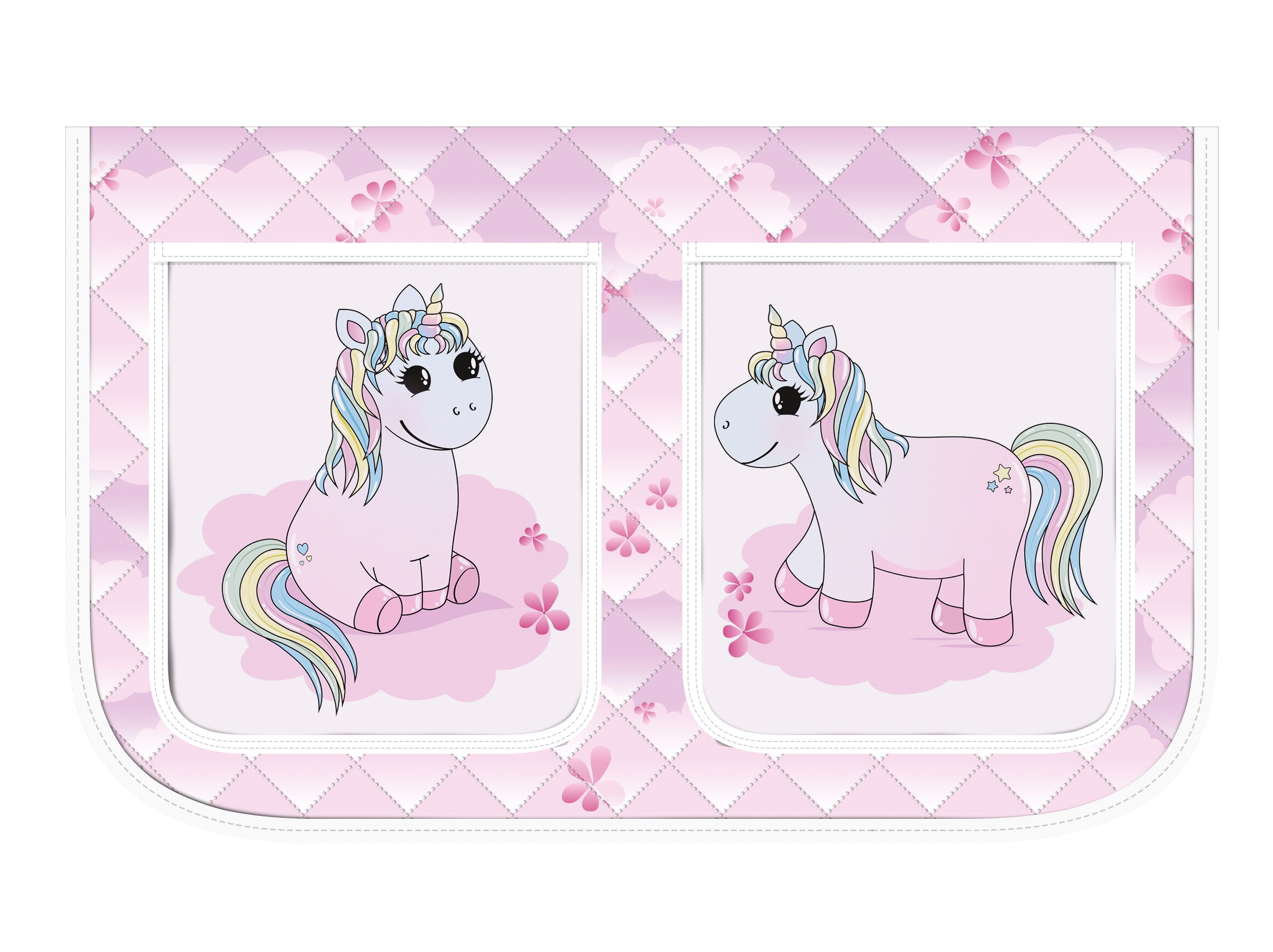 Ticaa Betttasche Kinder Bett-Tasche "Einhorn Rainbow" für Hoch- und