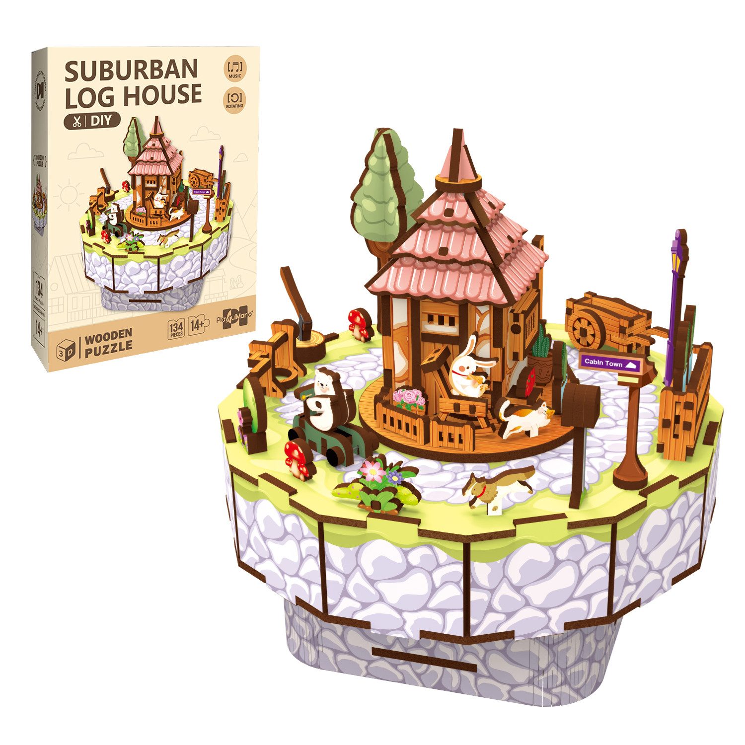 Esun 3D-Puzzle 3D Holz Musikbox und Musik Holzpuzzle Modellbausatz für Erwachsene, 99 Puzzleteile, DIY Modellbau, Basteln, Wohnkultur, Geschenk