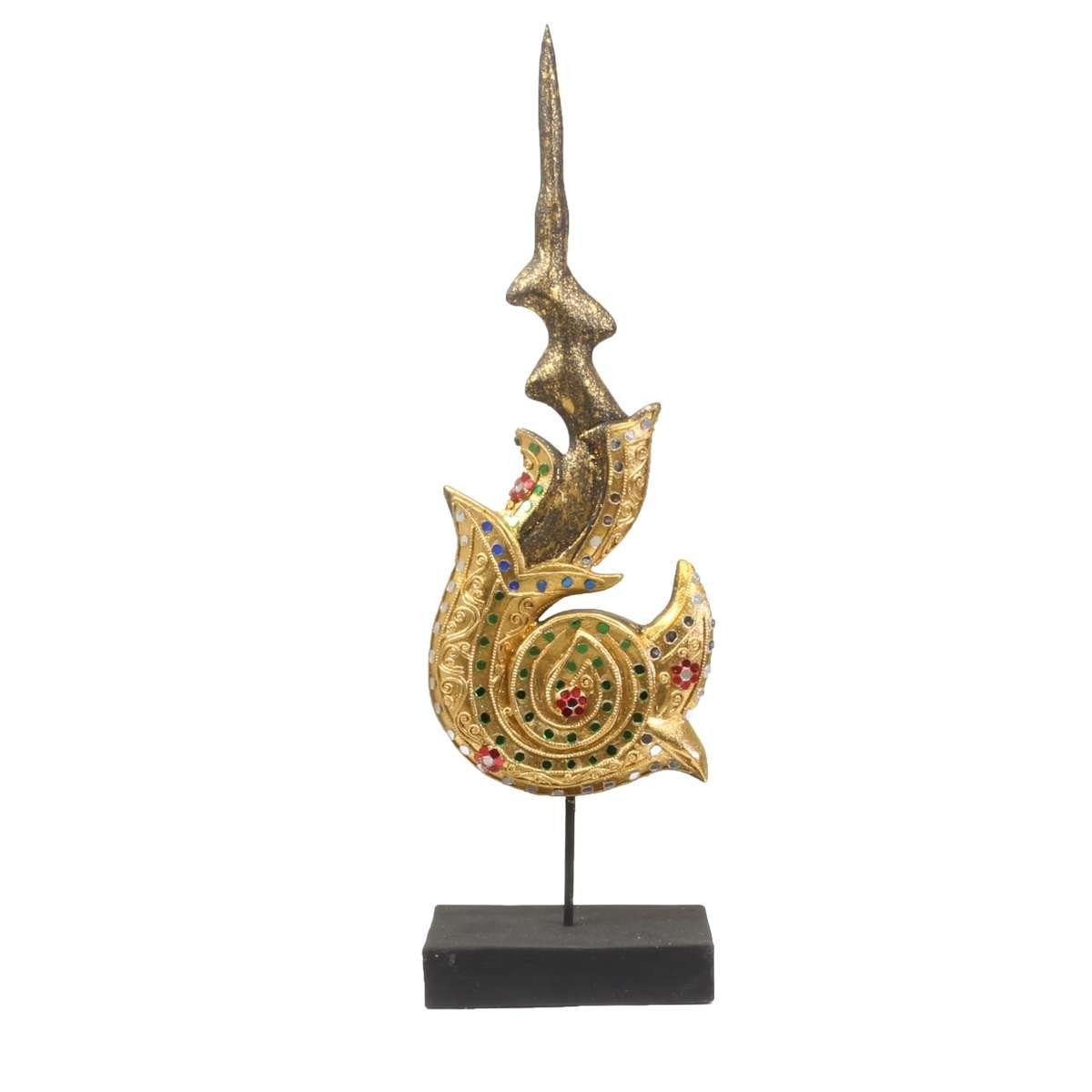 Oriental Galerie Dekofigur Dekofigur Skulptur Flamme Schwarz Gold (1 St), traditionelle Herstellung in Handarbeit im Ursprungsland