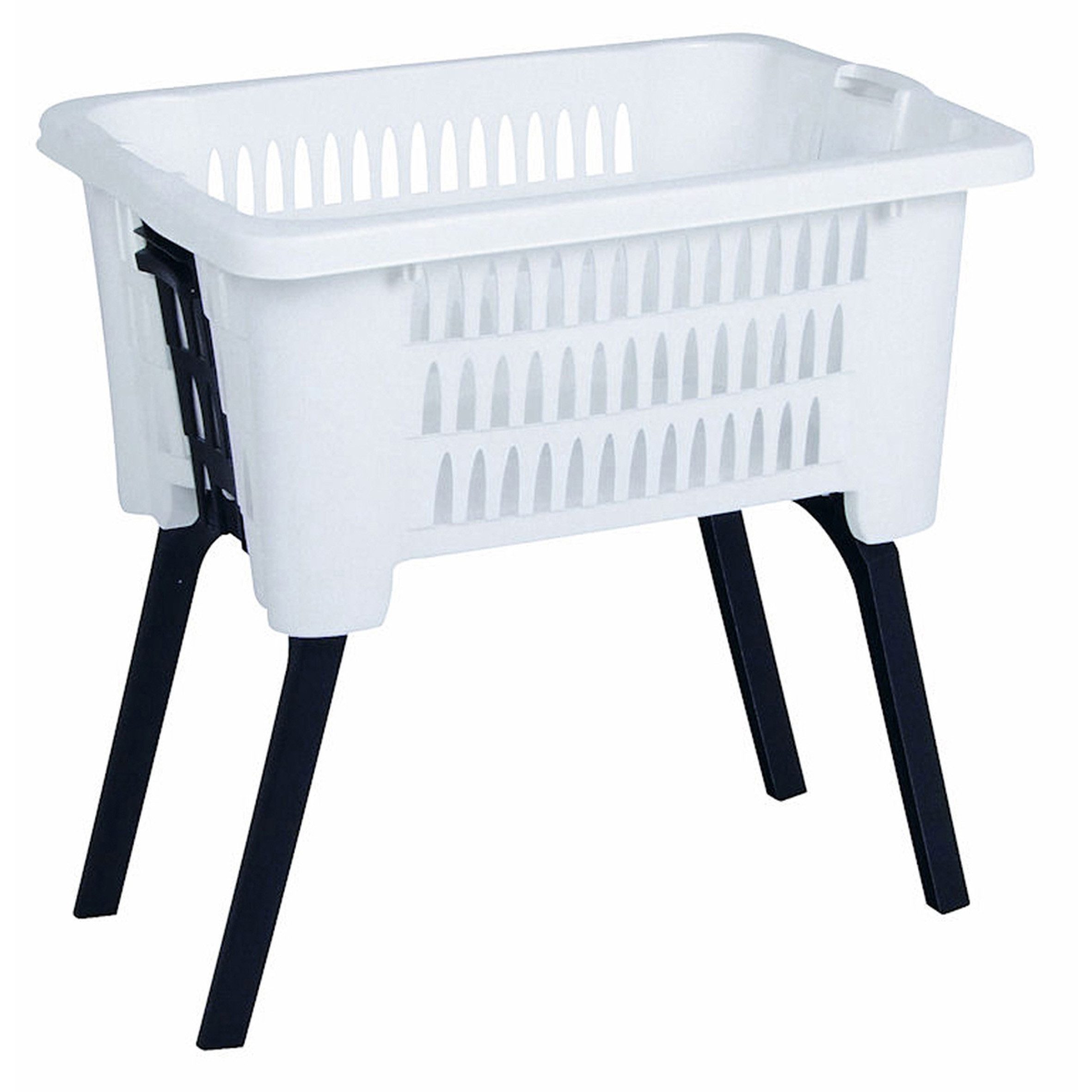 Spetebo Wäschekorb Wäschekorb mit Standbeinen 60 x 40 cm - weiß