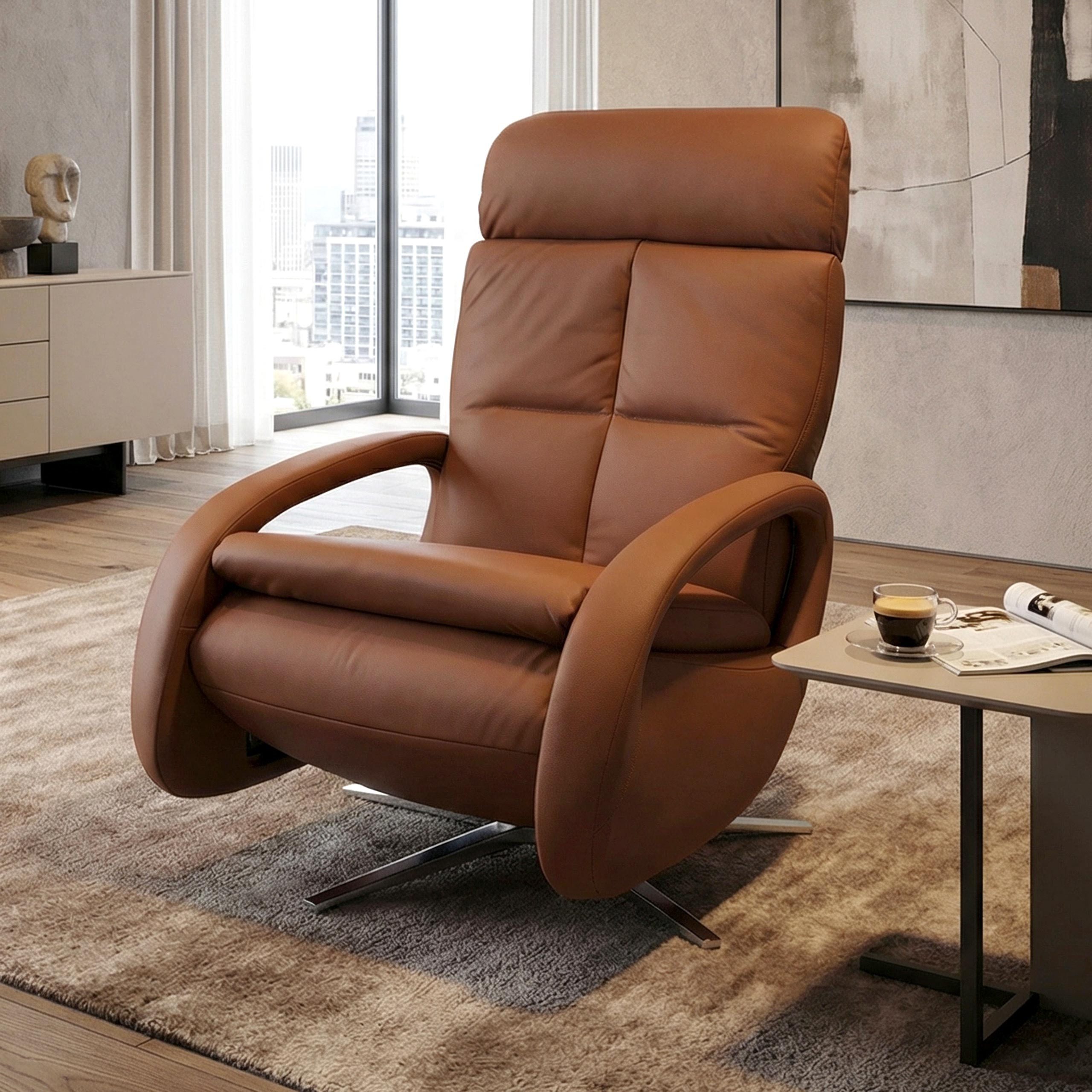 MCW Relaxsessel MCW-L11-E, 360° drehbar, 10 cm Polsterung, Fußbodenschonern, breite Armlehnen