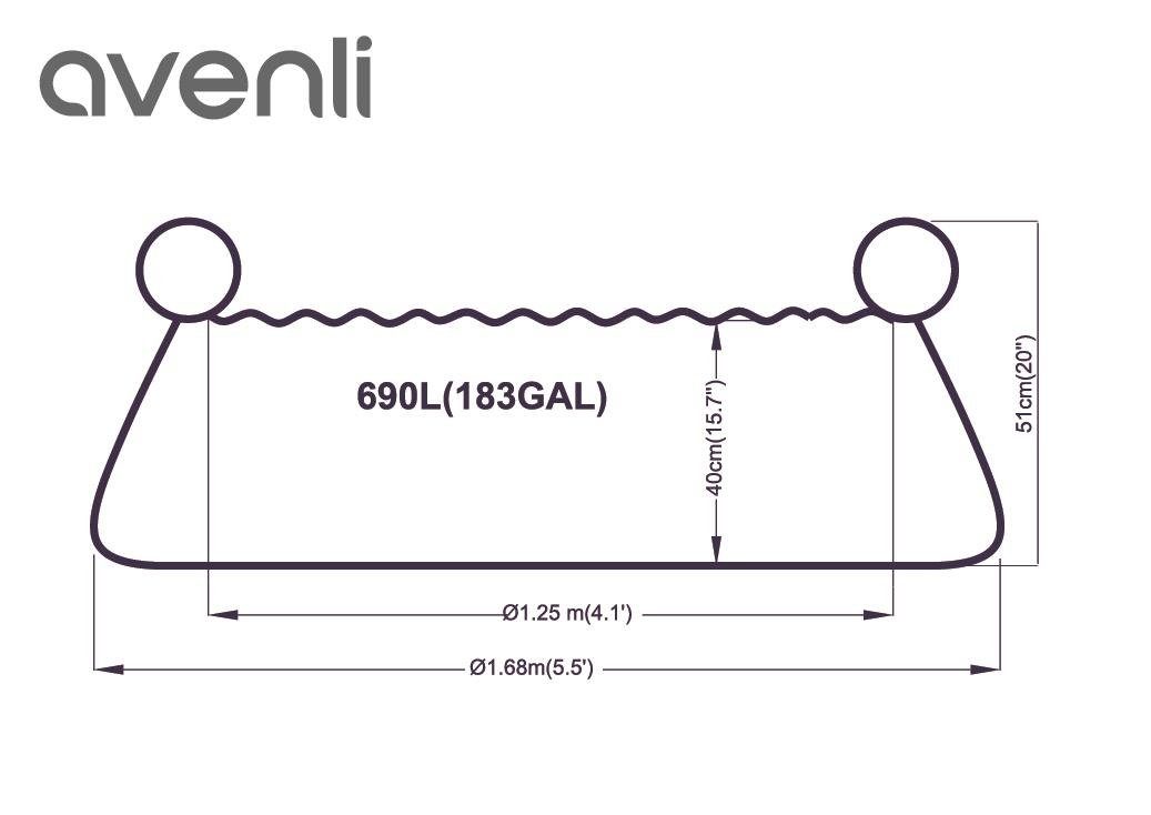 Avenli Quick-Up Pool Prompt Set 168 x 51 cm Pool (Aufstellpool mit aufblasbarem Ring), Swimmingpool auch als Ersatzpool geeignet