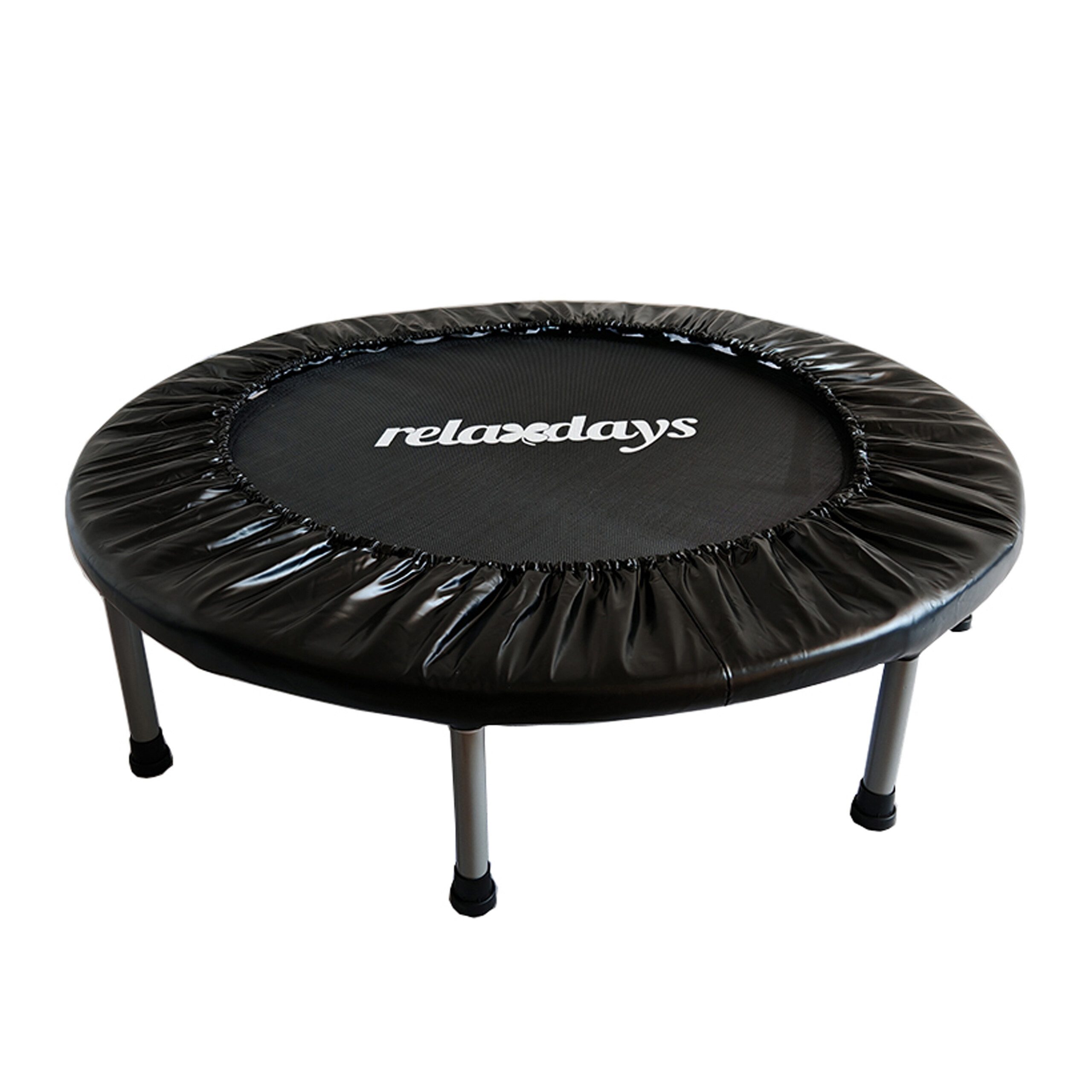 relaxdays Fitnesstrampolin Indoor Trampolin Ø 95 cm, Ø 95 cm, (1 tlg), schwarz, 95 cm